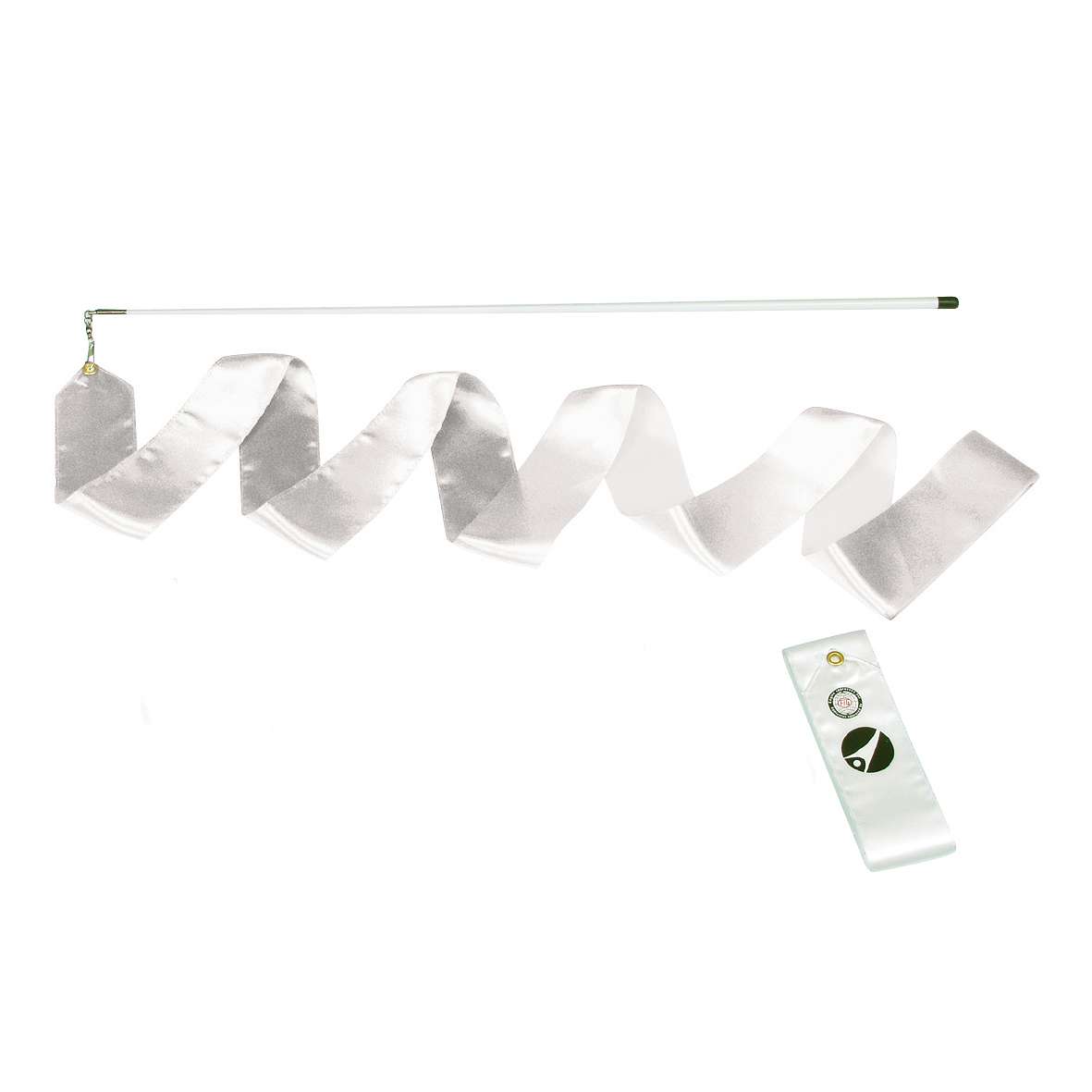 Sport-Thieme Gymnastikband mit Stab „RSG“, Weiß, 6 m