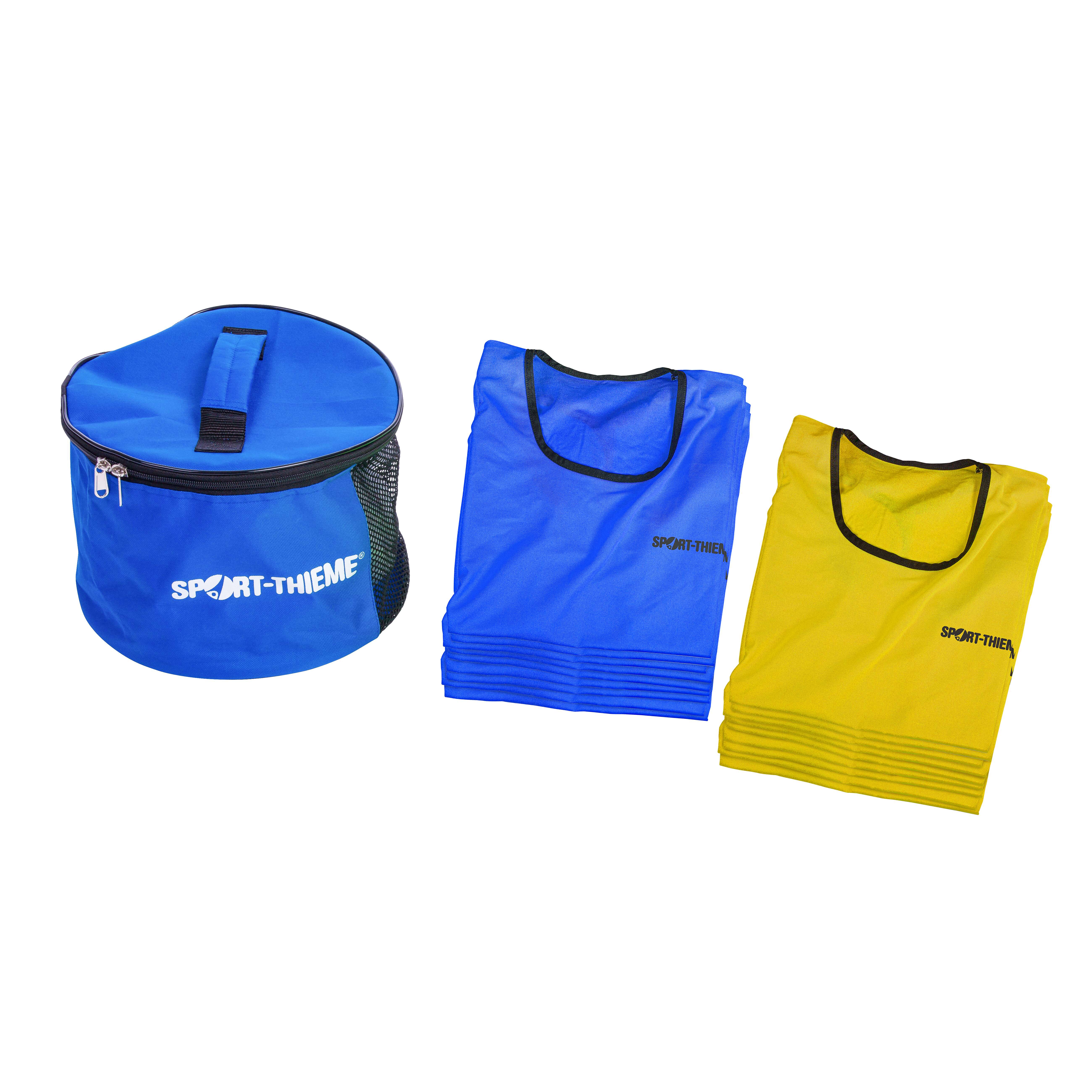 Sport-Thieme Kennzeichnungswesten-Set „Stretch Premium“, Erwachsene, Gelb/Blau
