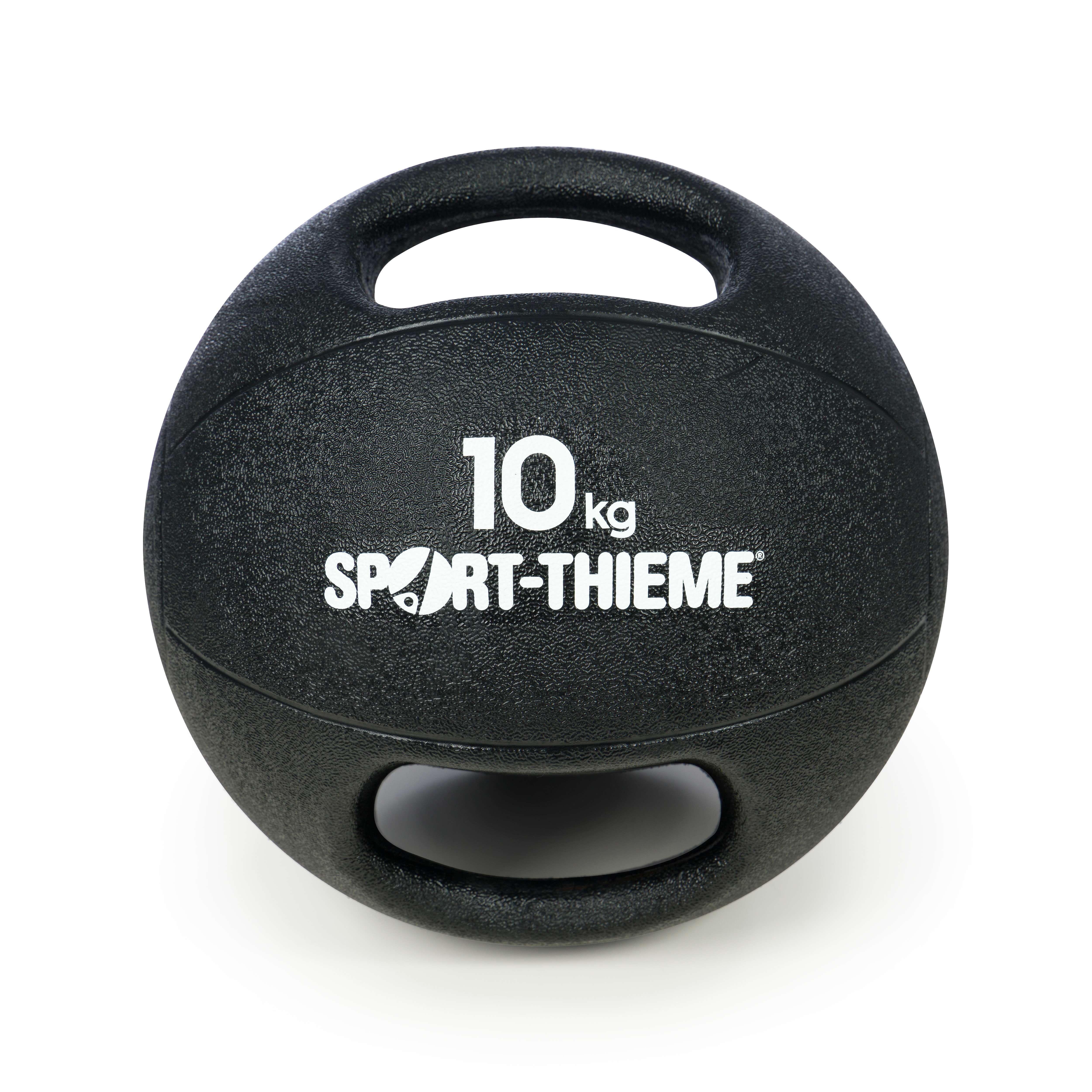 Sport-Thieme Medizinball „Dual Grip“, 10 kg, Schwarz