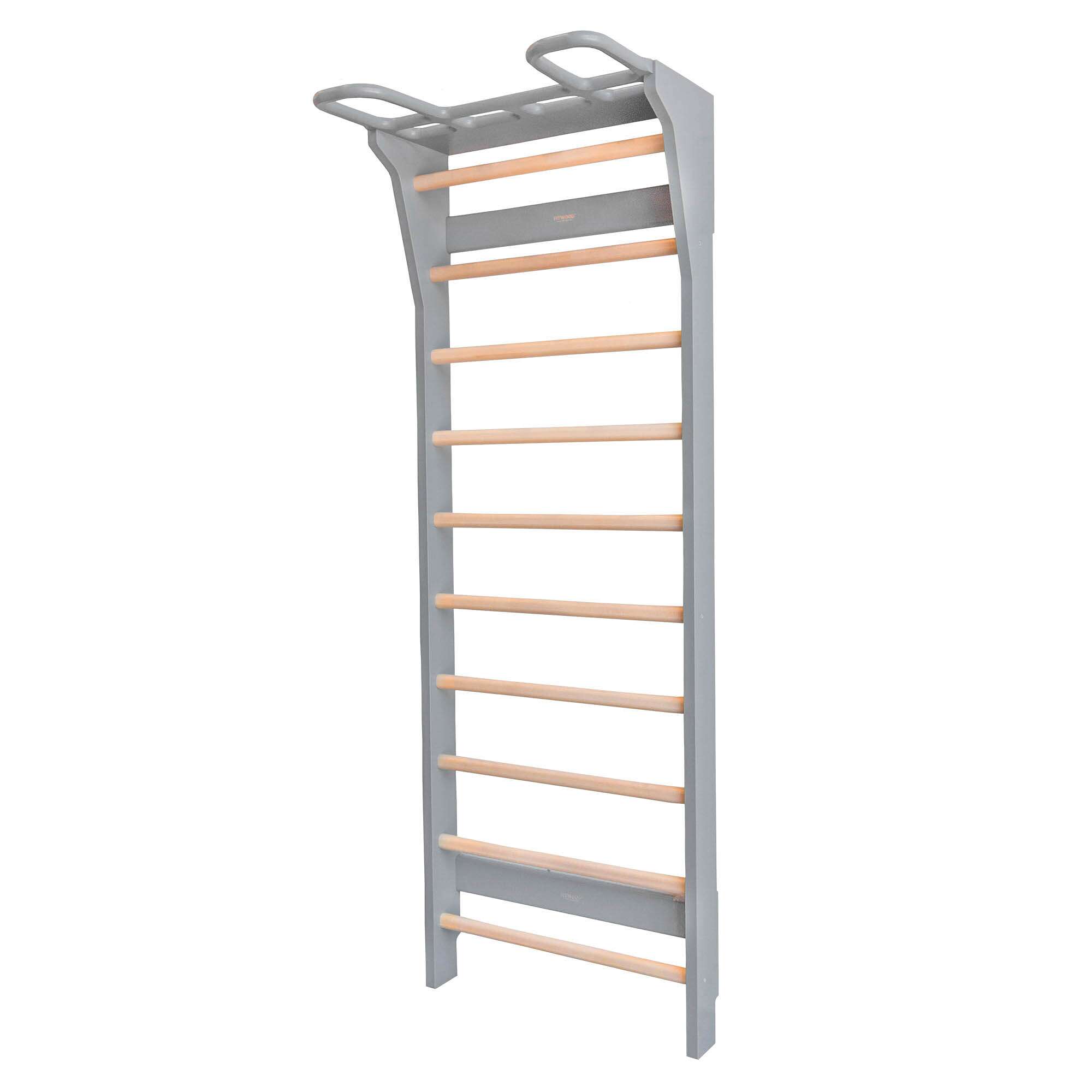 Fitwood Sprossenwand „Aarni“, Grau mit Holzsprossen