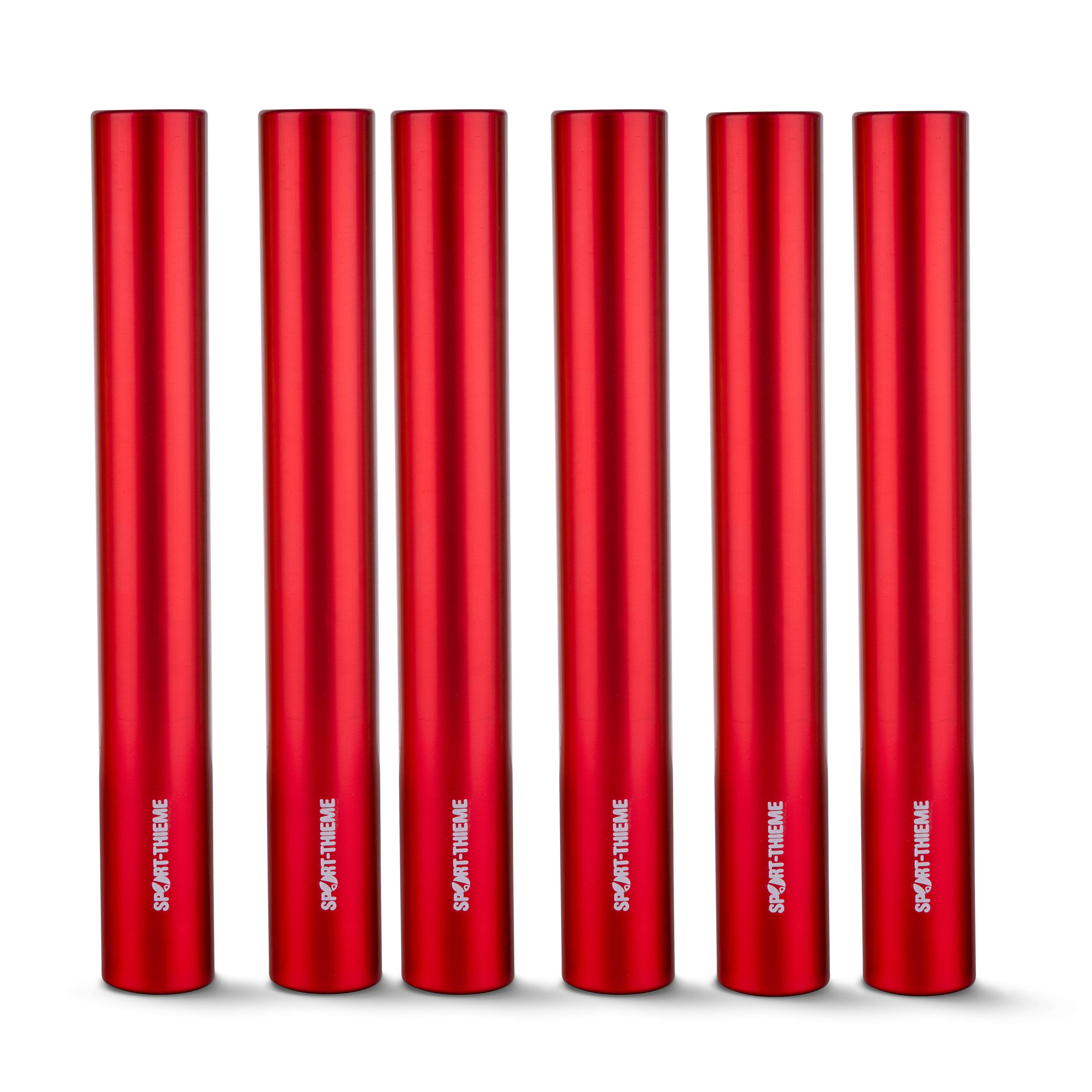 Sport-Thieme Staffelstäbe-Set „Metall“, Rot, Senioren, ø 38 mm, nach World Athletics