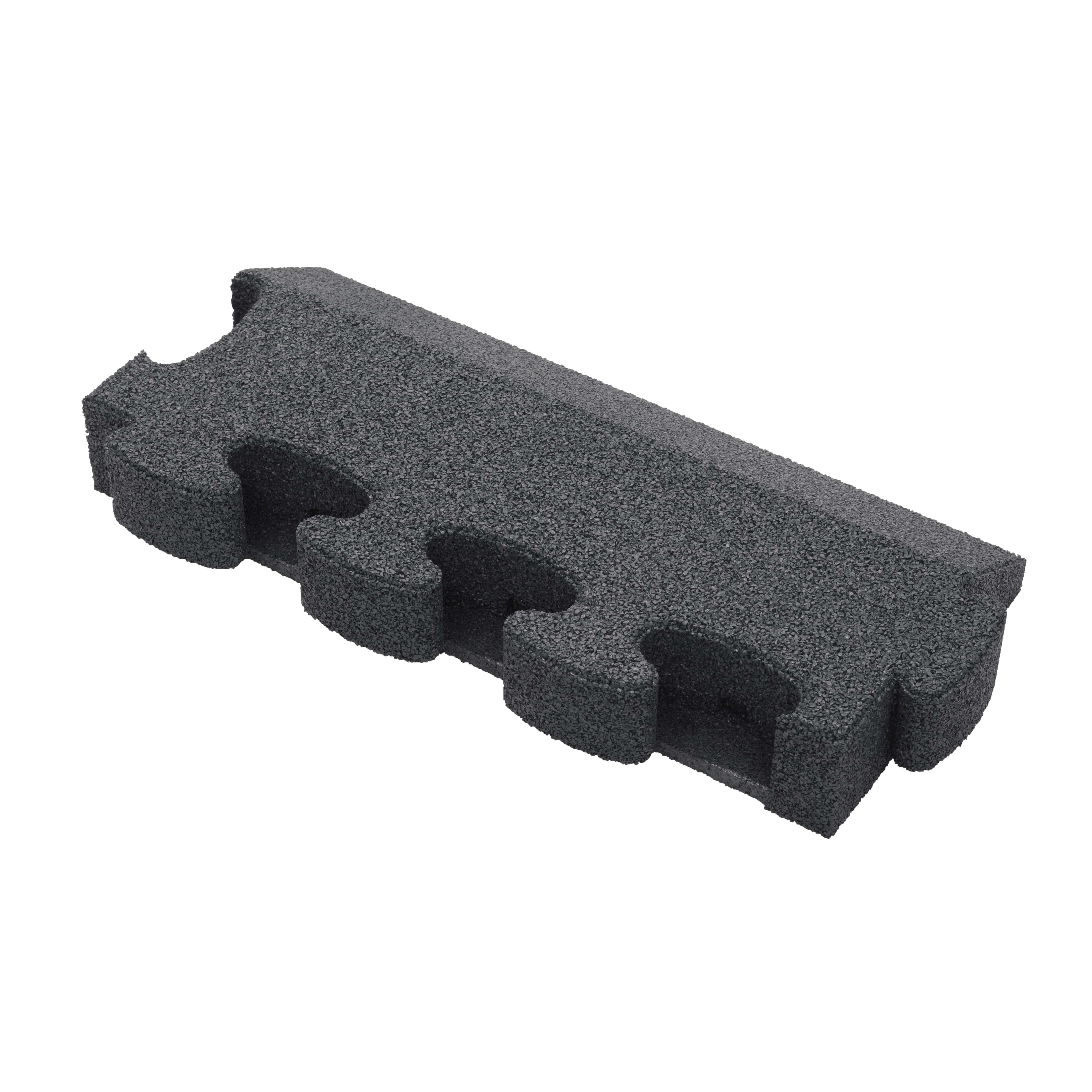 Gum-Tech Randstück „Abgeschrägt“ für Fallschutzplatten, Grau, 8 cm