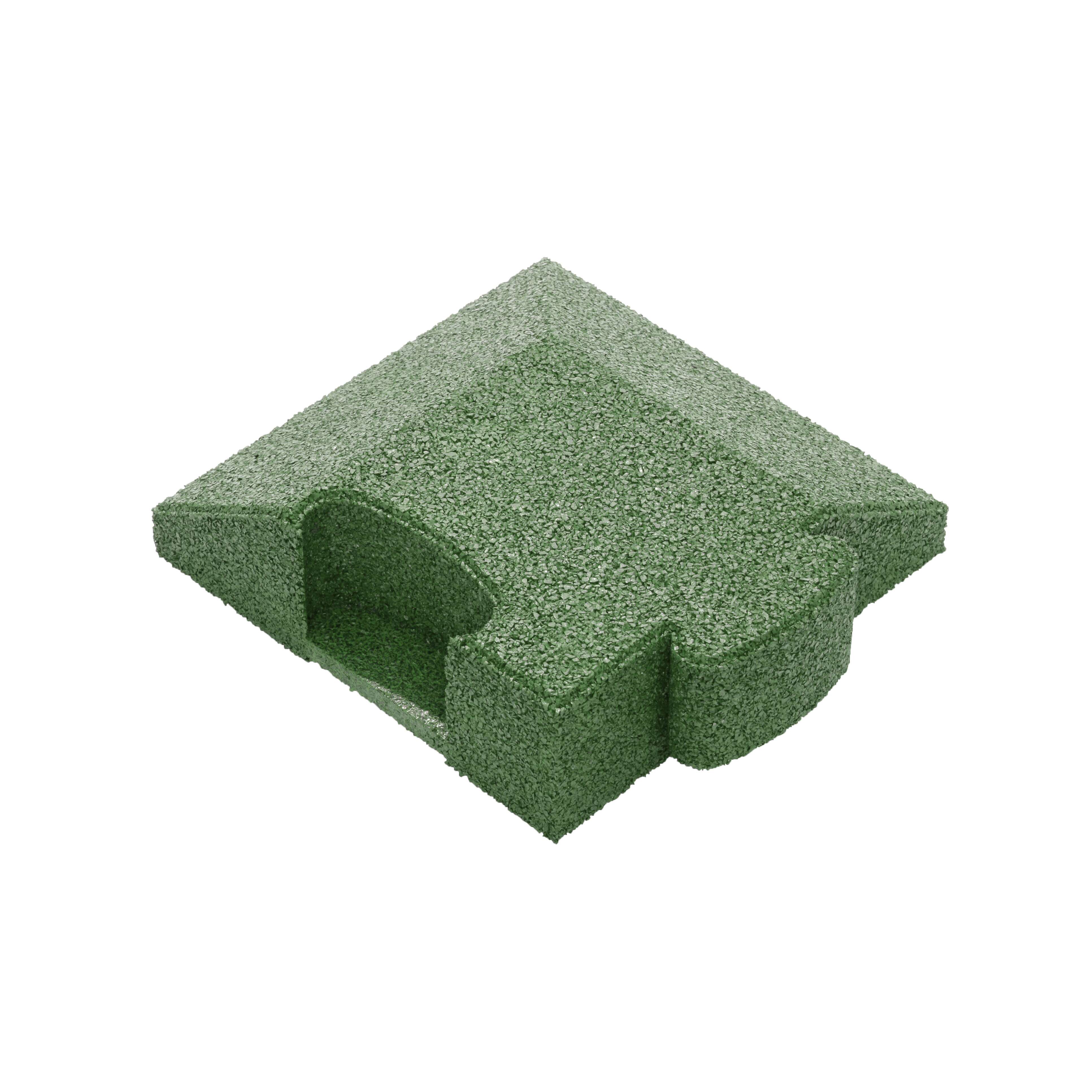 Gum-Tech Eckstück „Abgeschrägt“ für Fallschutzplatten, Grün, 8 cm