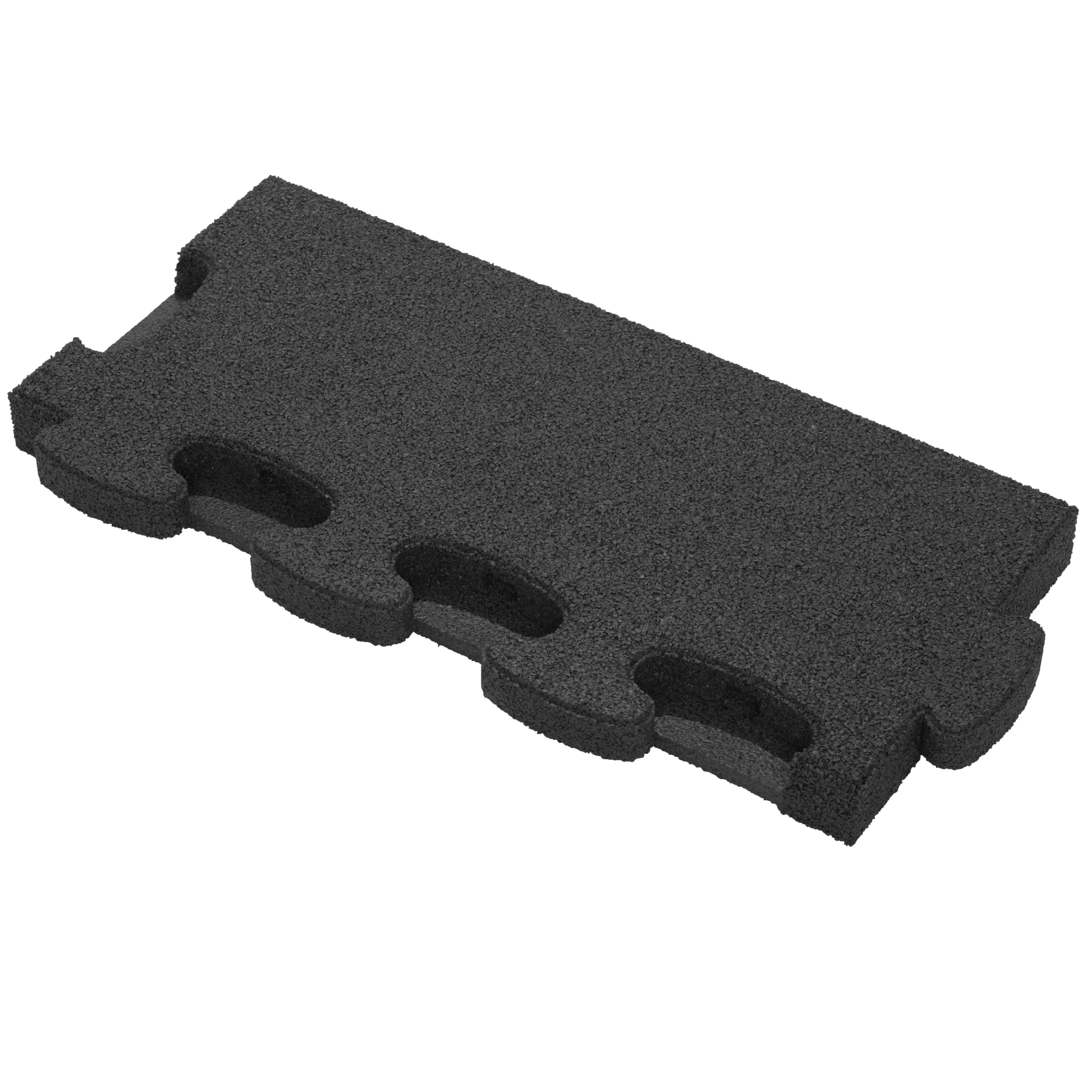 Gum-Tech Randstück „Gerade“ für Fallschutzplatten, Schwarz, 4,5 cm