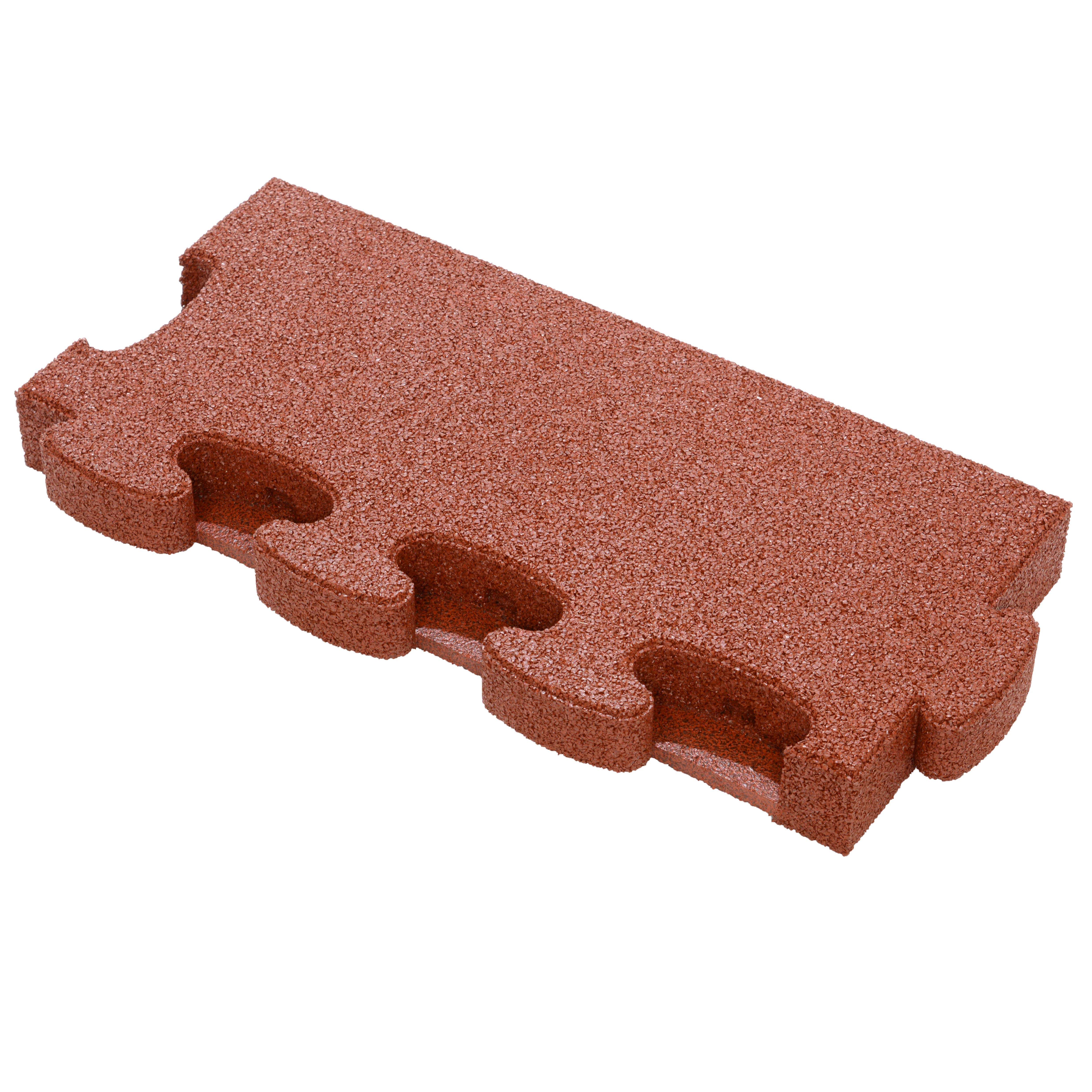 Gum-Tech Randstück „Gerade“ für Fallschutzplatten, Rot, 6 cm