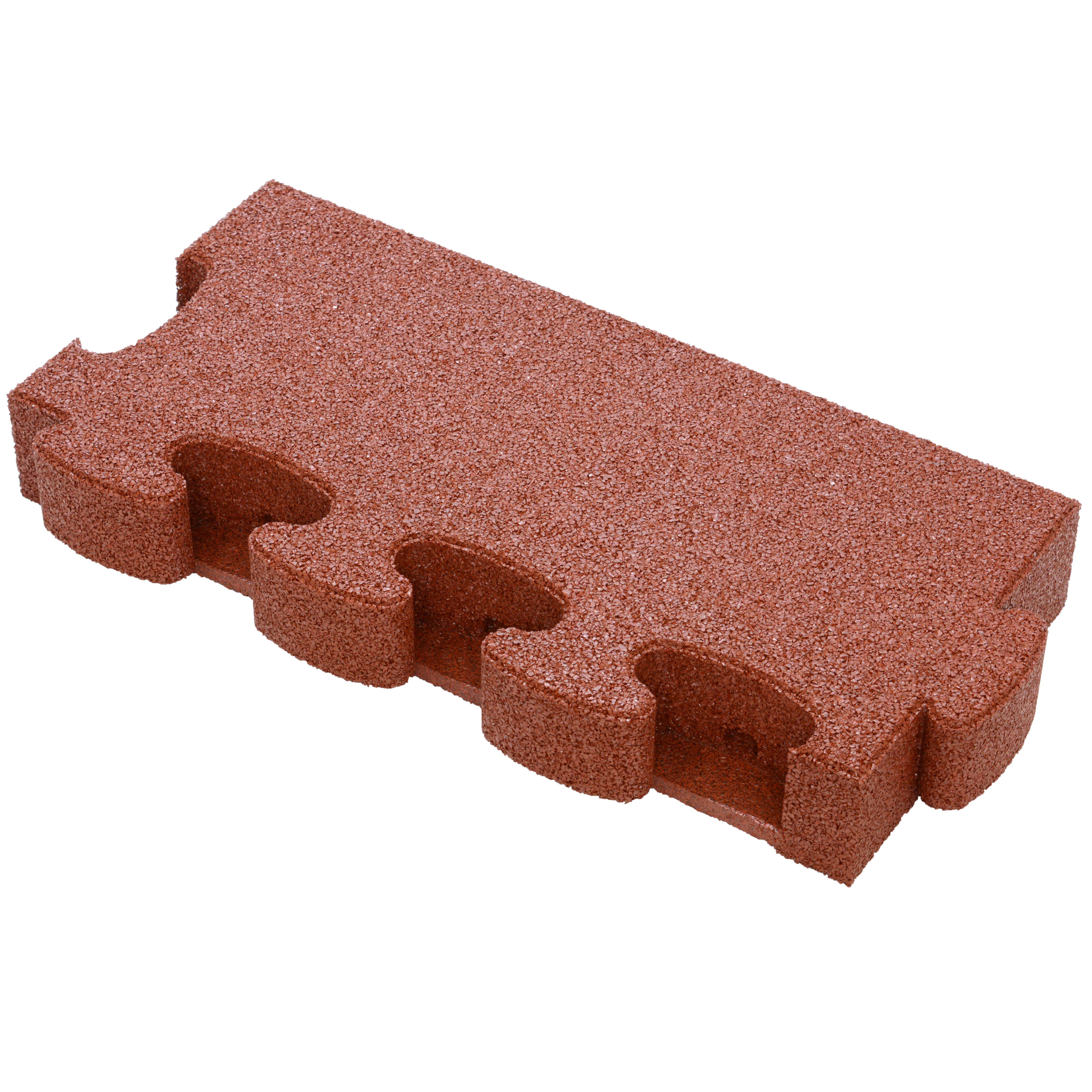 Gum-Tech Randstück „Gerade“ für Fallschutzplatten, Rot, 8 cm