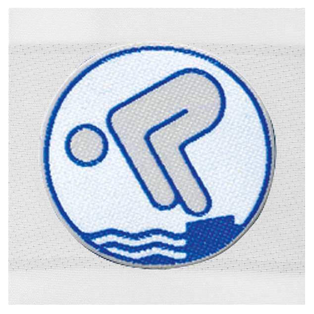 Deutsches Schwimmabzeichen, Silber, Zum Aufnähen, quadratisch von Rolle