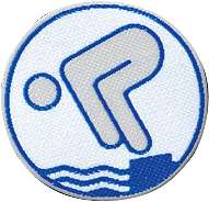Deutsches Schwimmabzeichen, Silber, Mit Bügelbeschichtung, rund lasergeschnitten