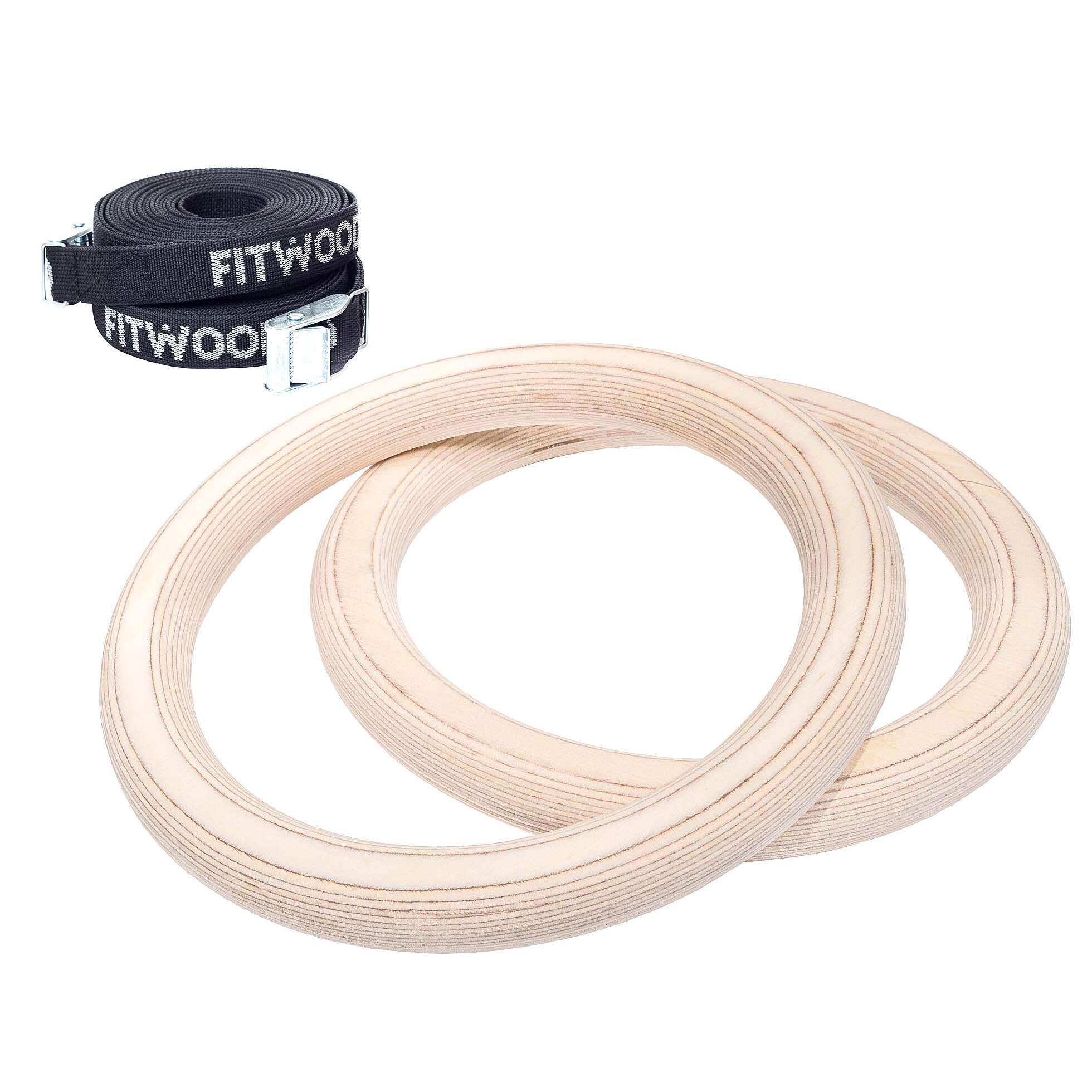 Fitwood Turnringe-Set „Ulpu“, Holzoptik, schwarzes Band