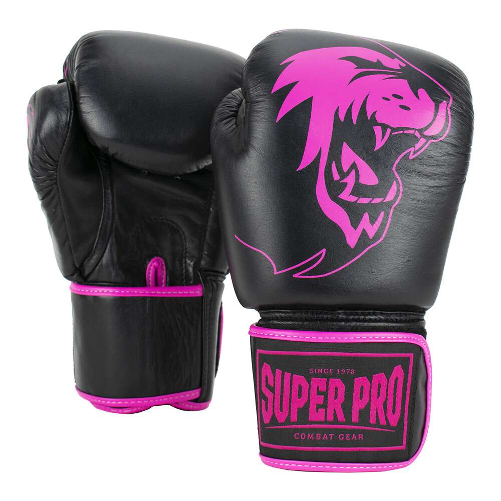 Super Pro Boxhandschuhe „Warrior“, 6 oz., Schwarz-Weiß