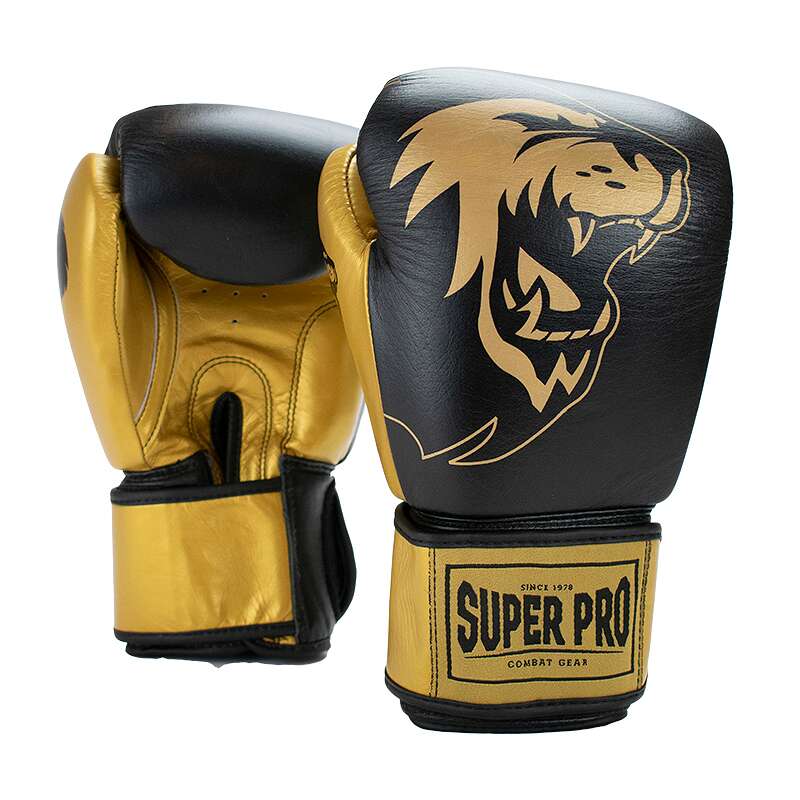 Super Pro Boxhandschuhe „Undisputed“, Größe XS, Schwarz-Gold