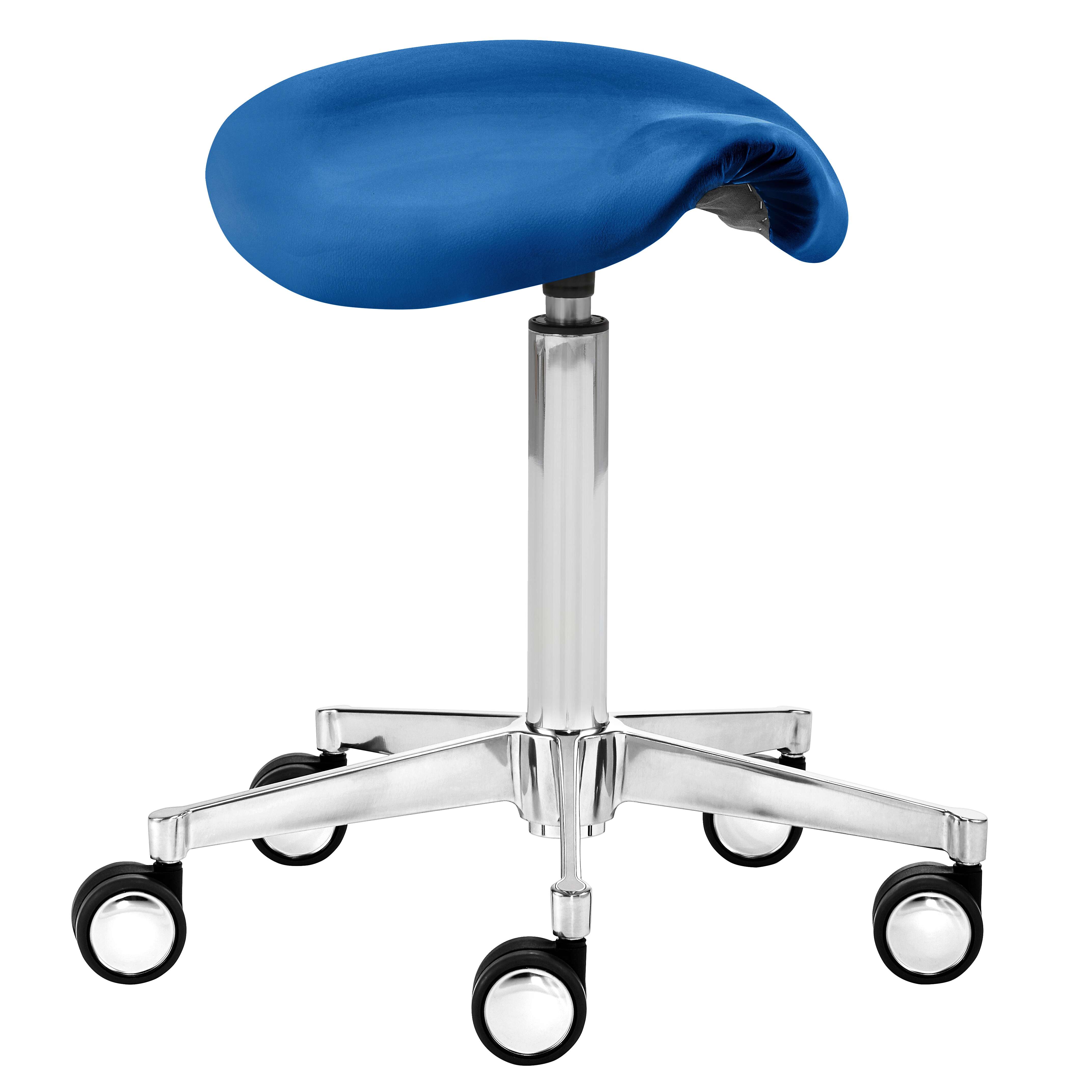 Mayer Drehhocker „Expert“,  mit Sattelsitz, Blau