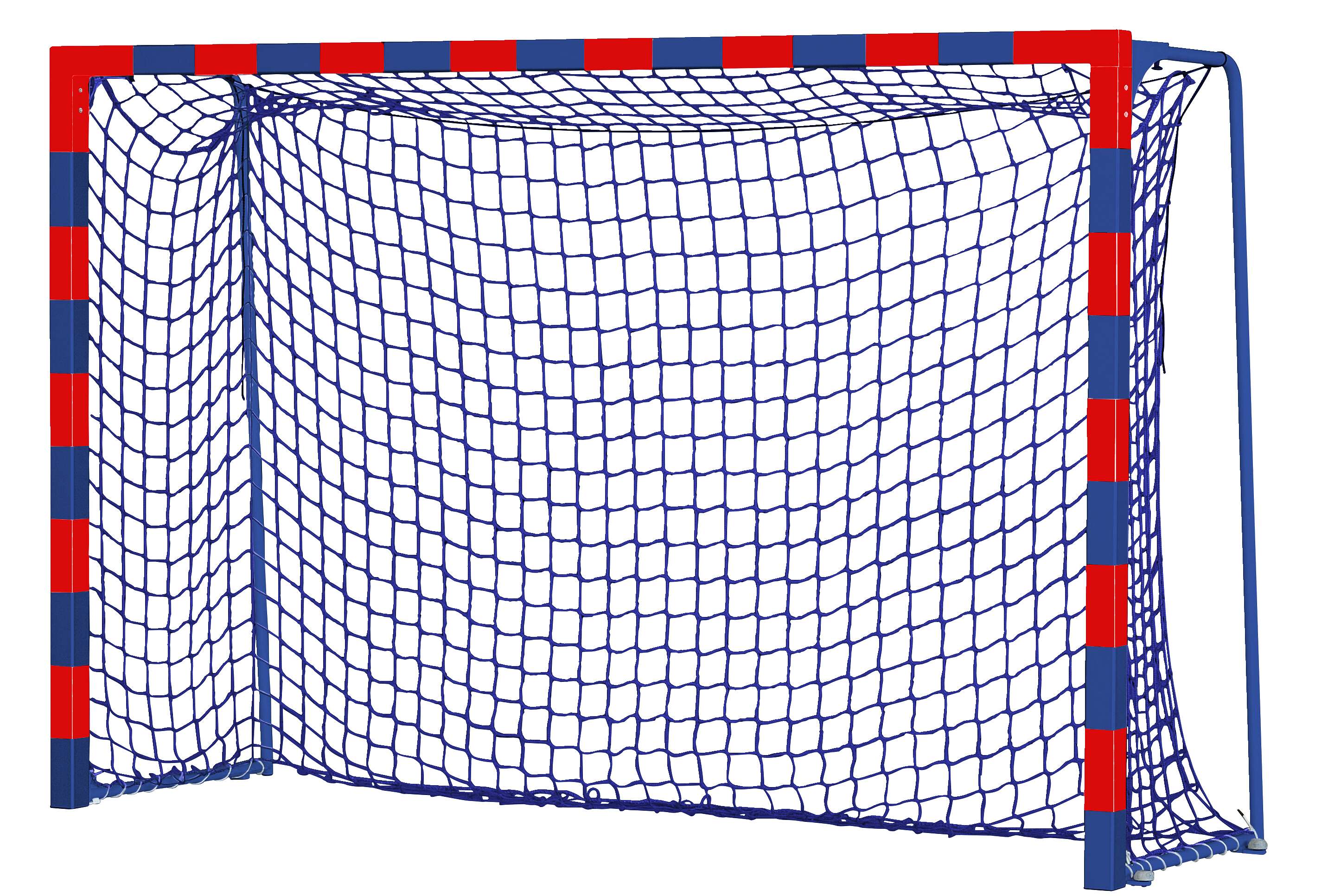 Sport-Thieme Handballtor „Colour“ mit anklappbaren Netzbügeln, Gelb-Blau, Standard, Tortiefe 1,25 m