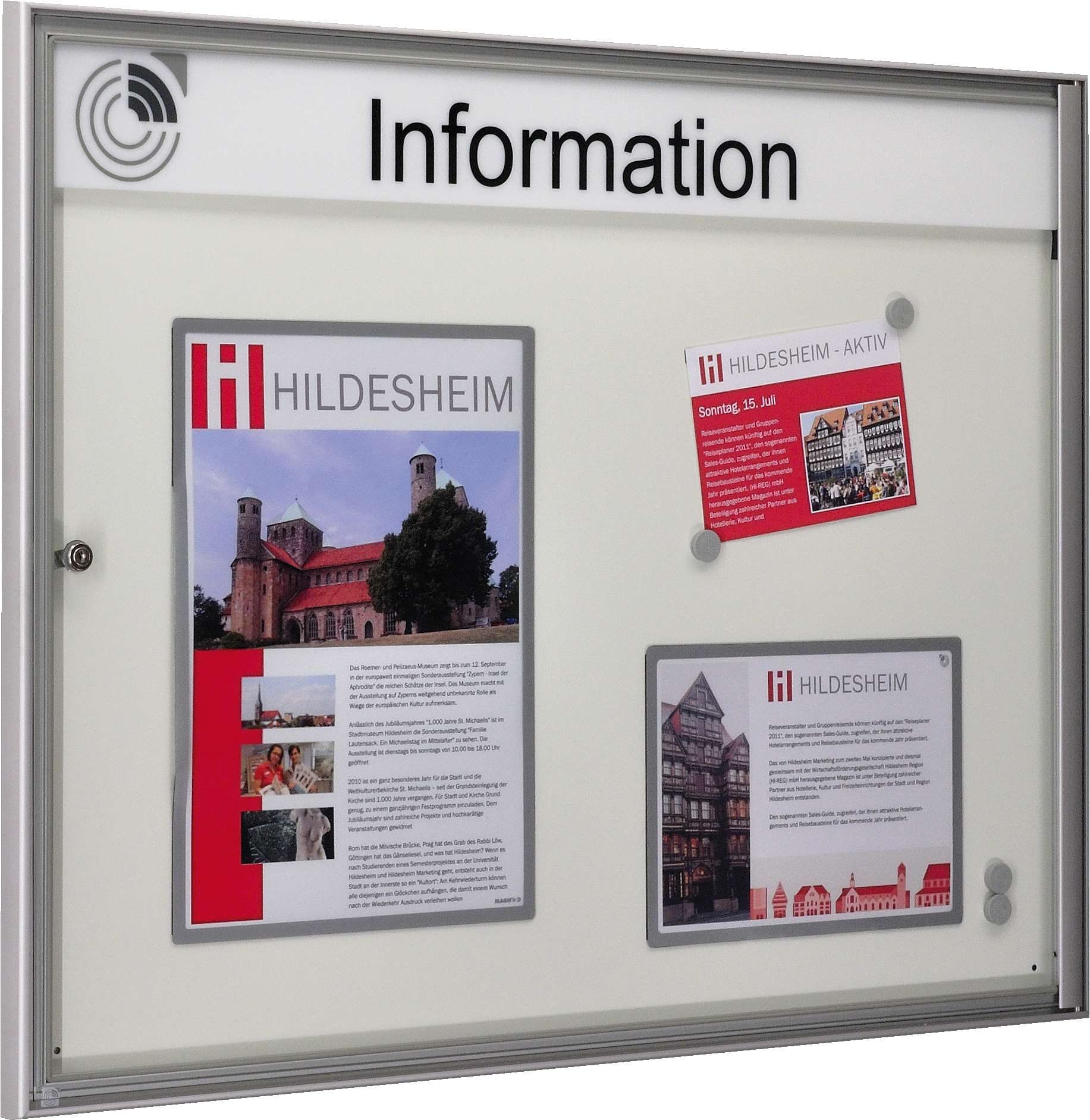 Schaar Design Schaukasten für den Innenbereich, 760x500x27 mm, Rückwand: Weiß