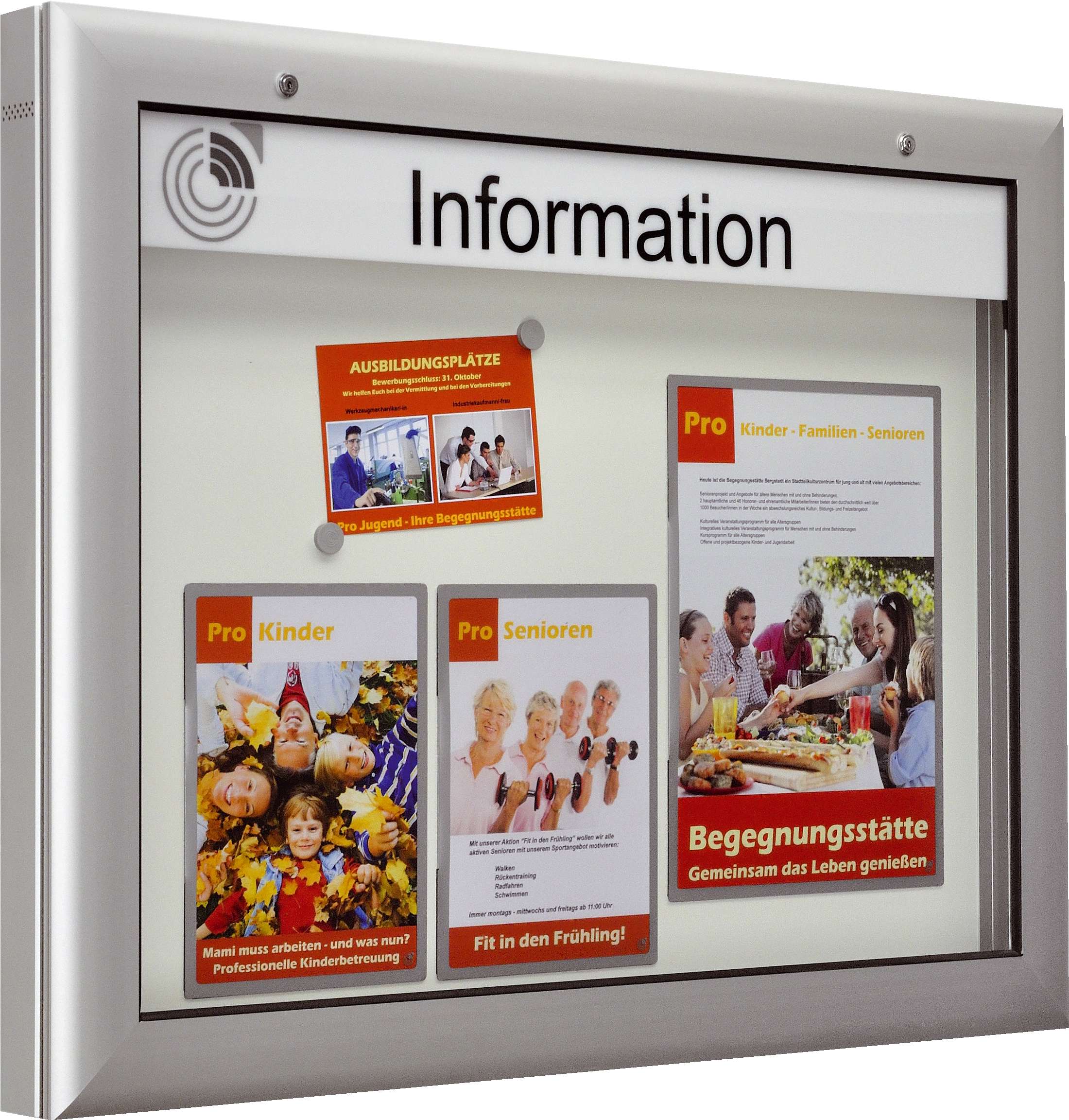 Schaar Design Schaukasten „S-Serie“, Querformat, 1025x800x80 mm, Rückwand: Weiß