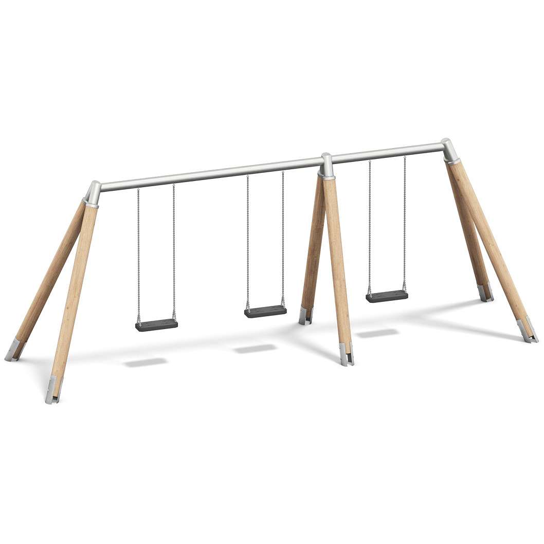 Playparc Dreifachschaukel „Holz/Metall“, Aufhängehöhe 245 cm