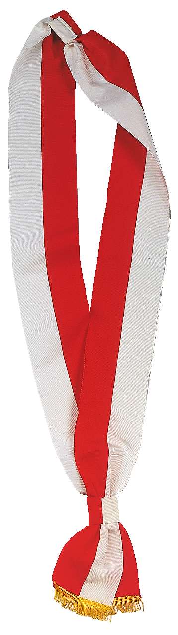 Schärpe, Rot-Weiß, 7,5×190 cm