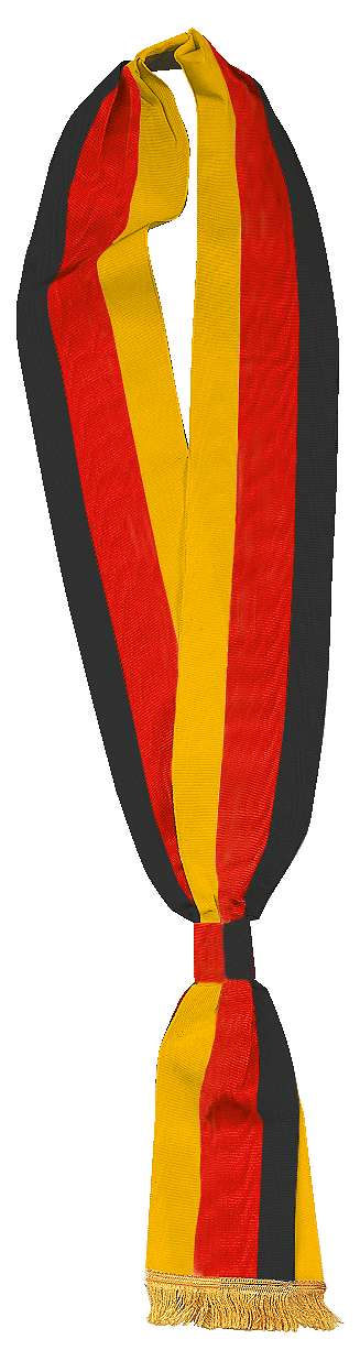 Schärpe, Schwarz-Rot-Gold, 7,5×190 cm