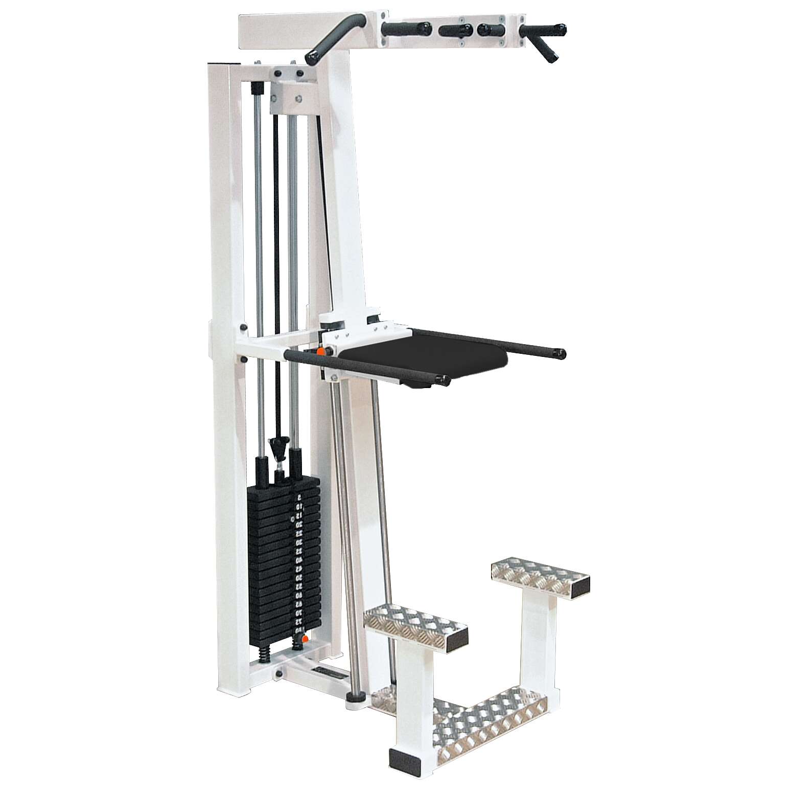 Sport-Thieme Klimmzug- & Dipstation „SQ“, Mit schwarzer Lochblechverkleidung