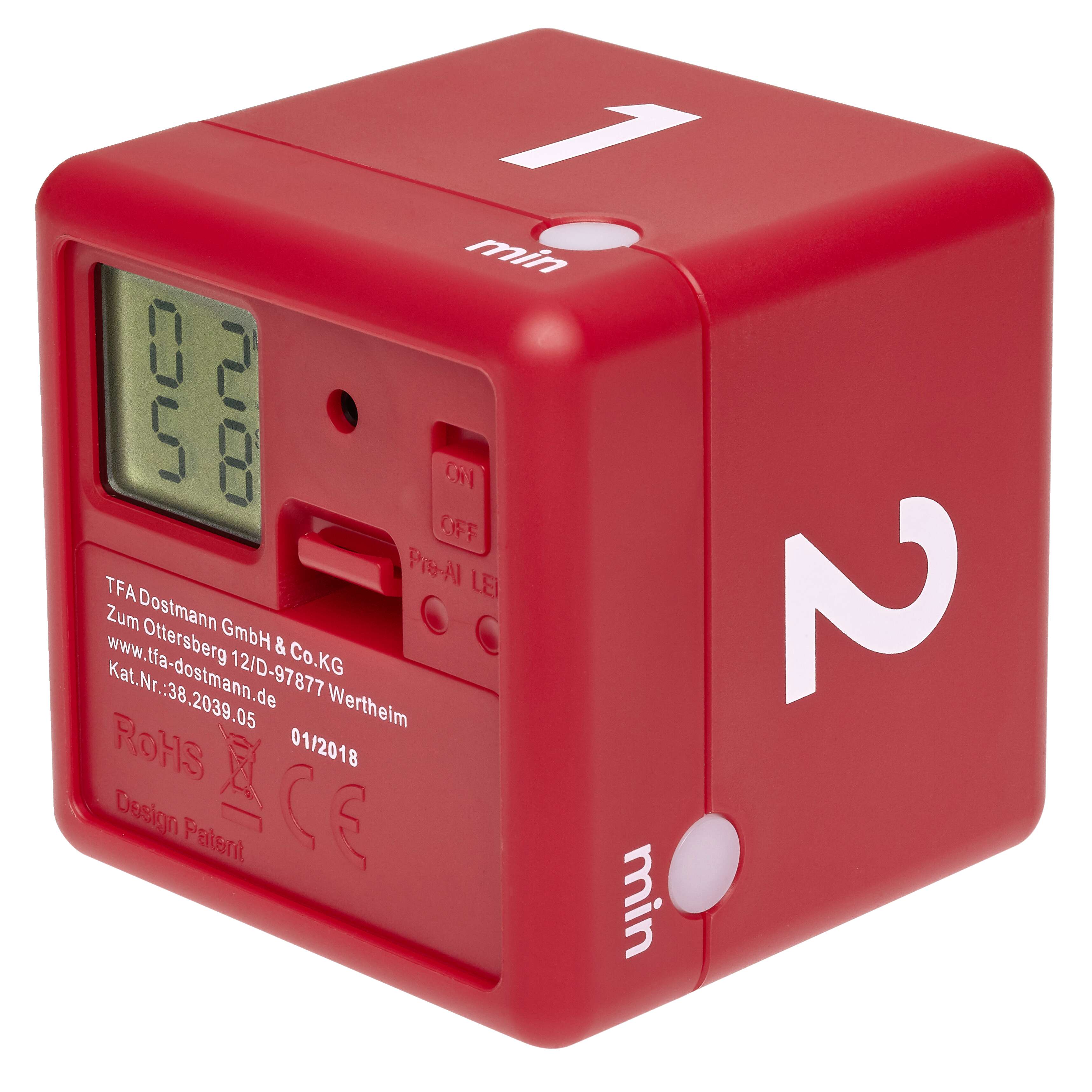 TFA Timer „Cube“, digital, Rot