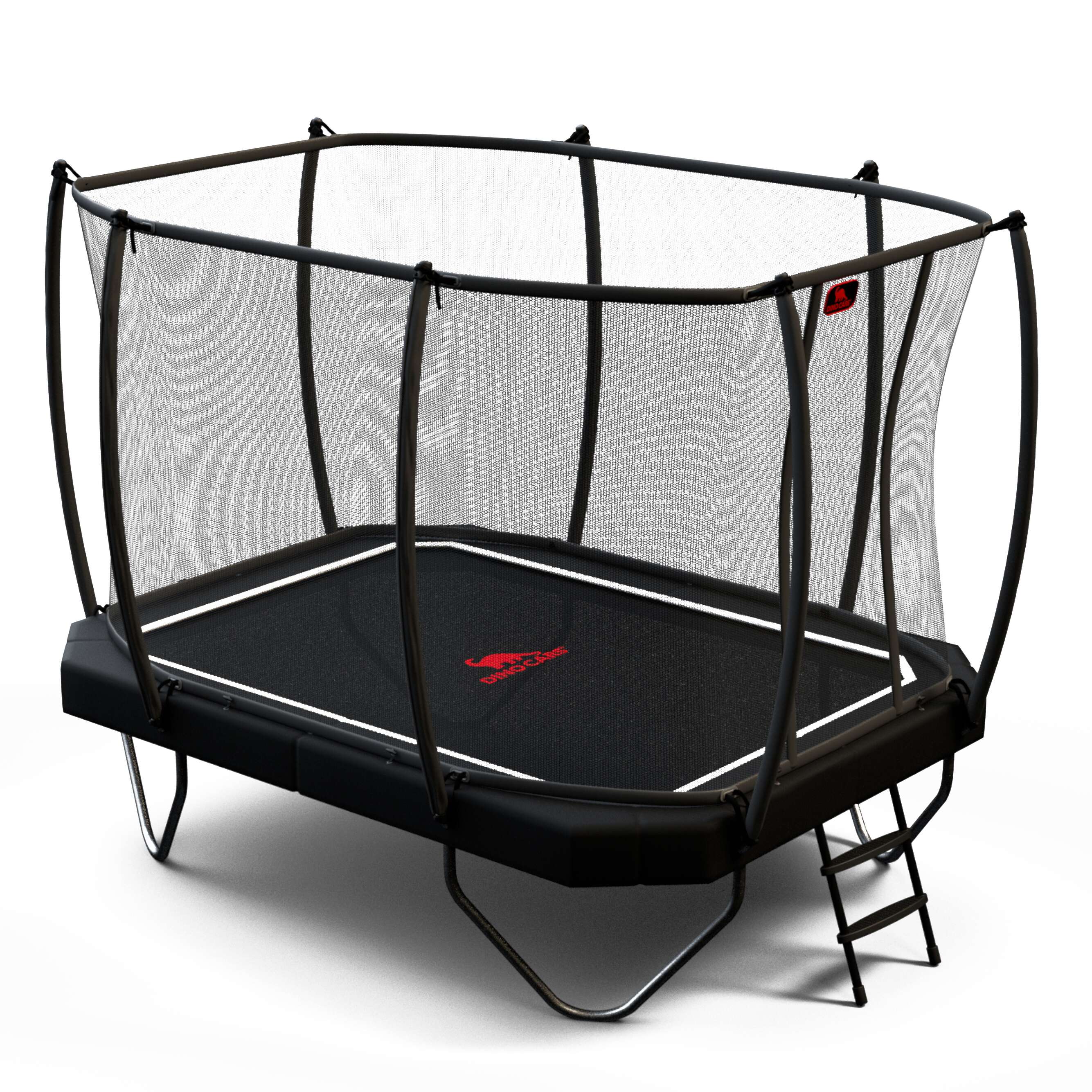 Dino Cars Trampolin inkl. Sicherheitsnetz und Leiter, 340×240 cm