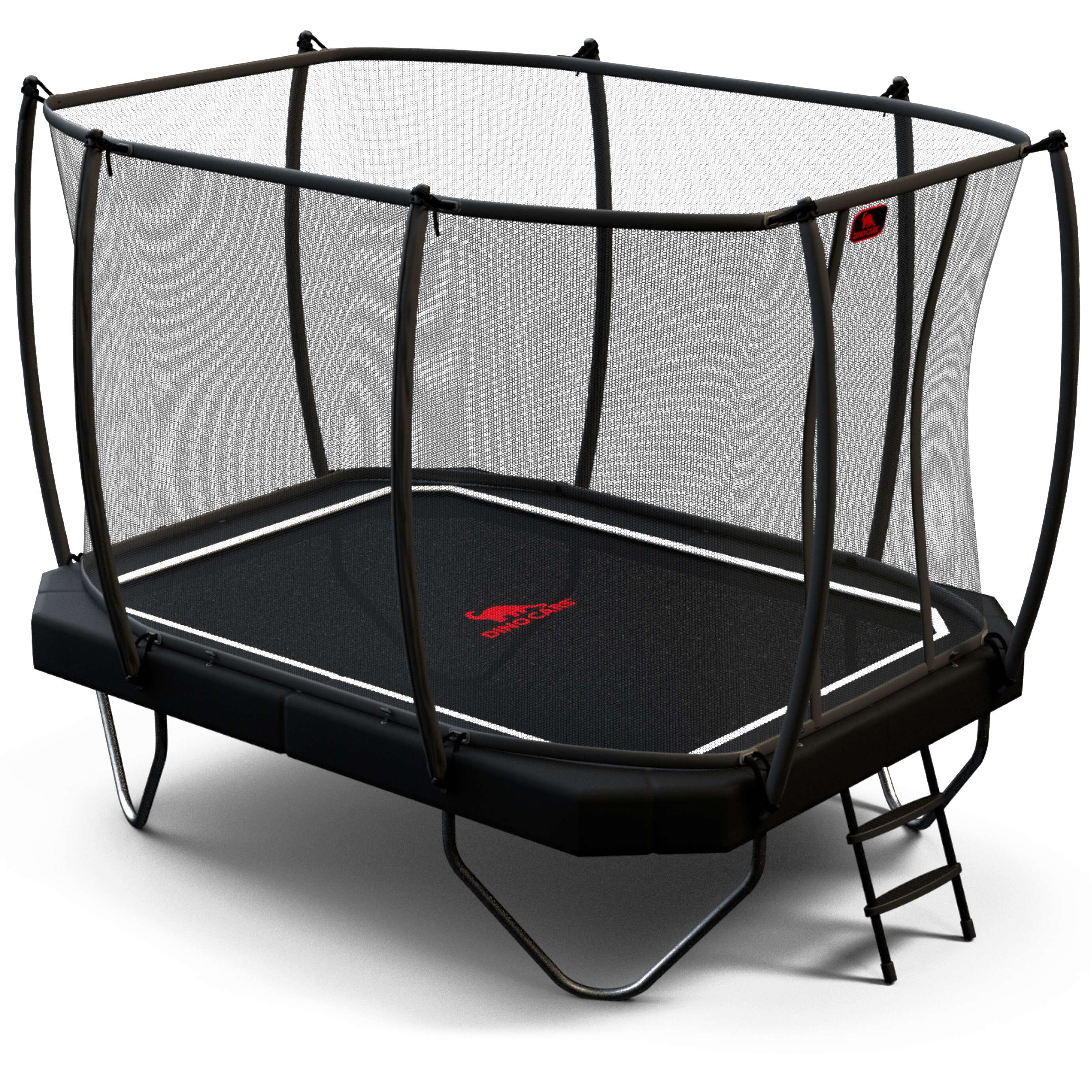 Dino Cars Trampolin inkl. Sicherheitsnetz und Leiter, 380×255 cm