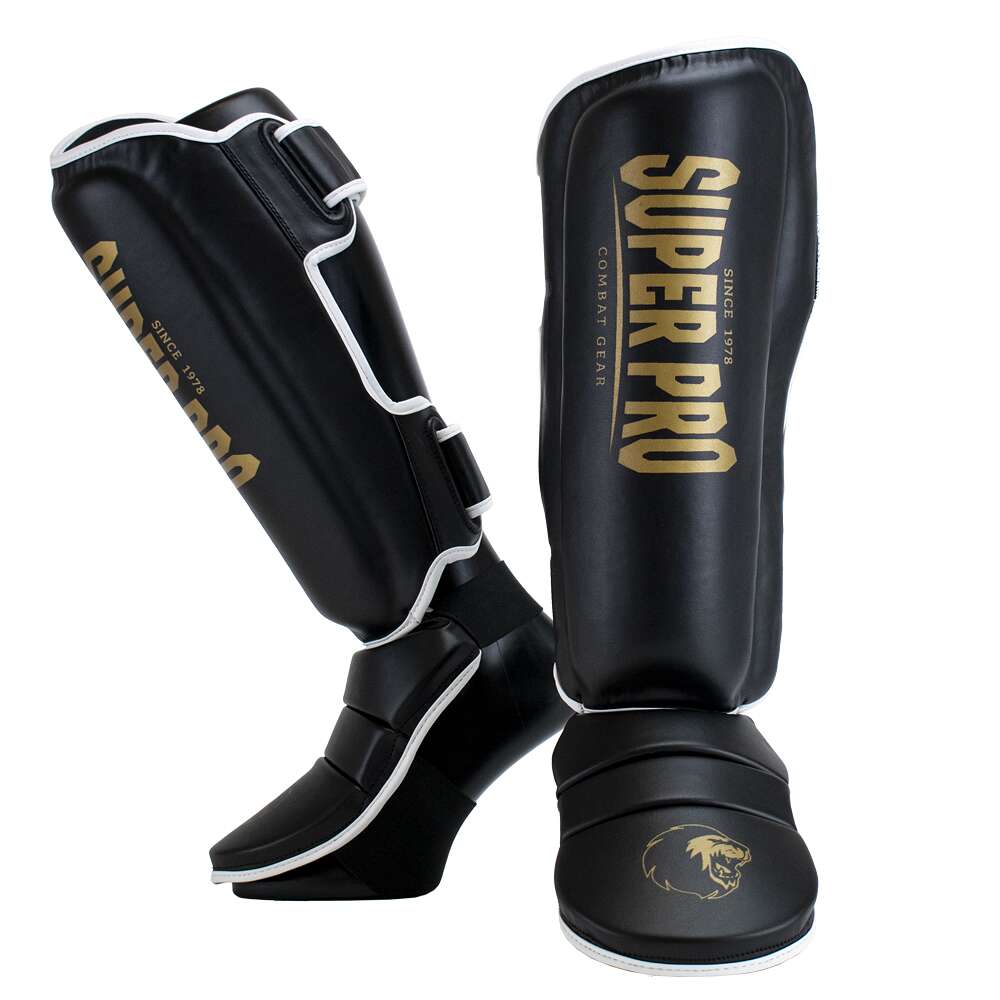 Super Pro Schienbeinschoner „Protector“, S, Schwarz-Gold