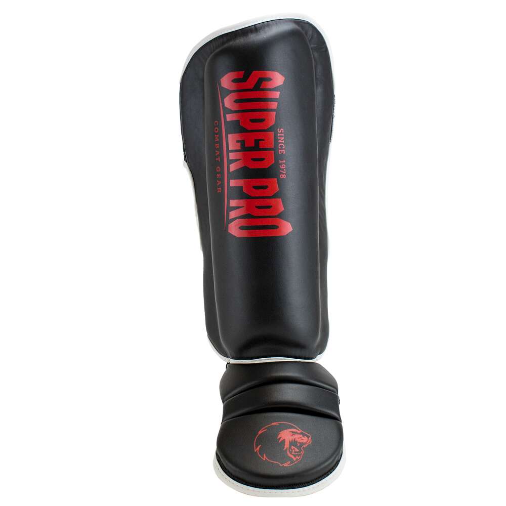 Super Pro Schienbeinschoner „Protector“, S, Schwarz-Rot