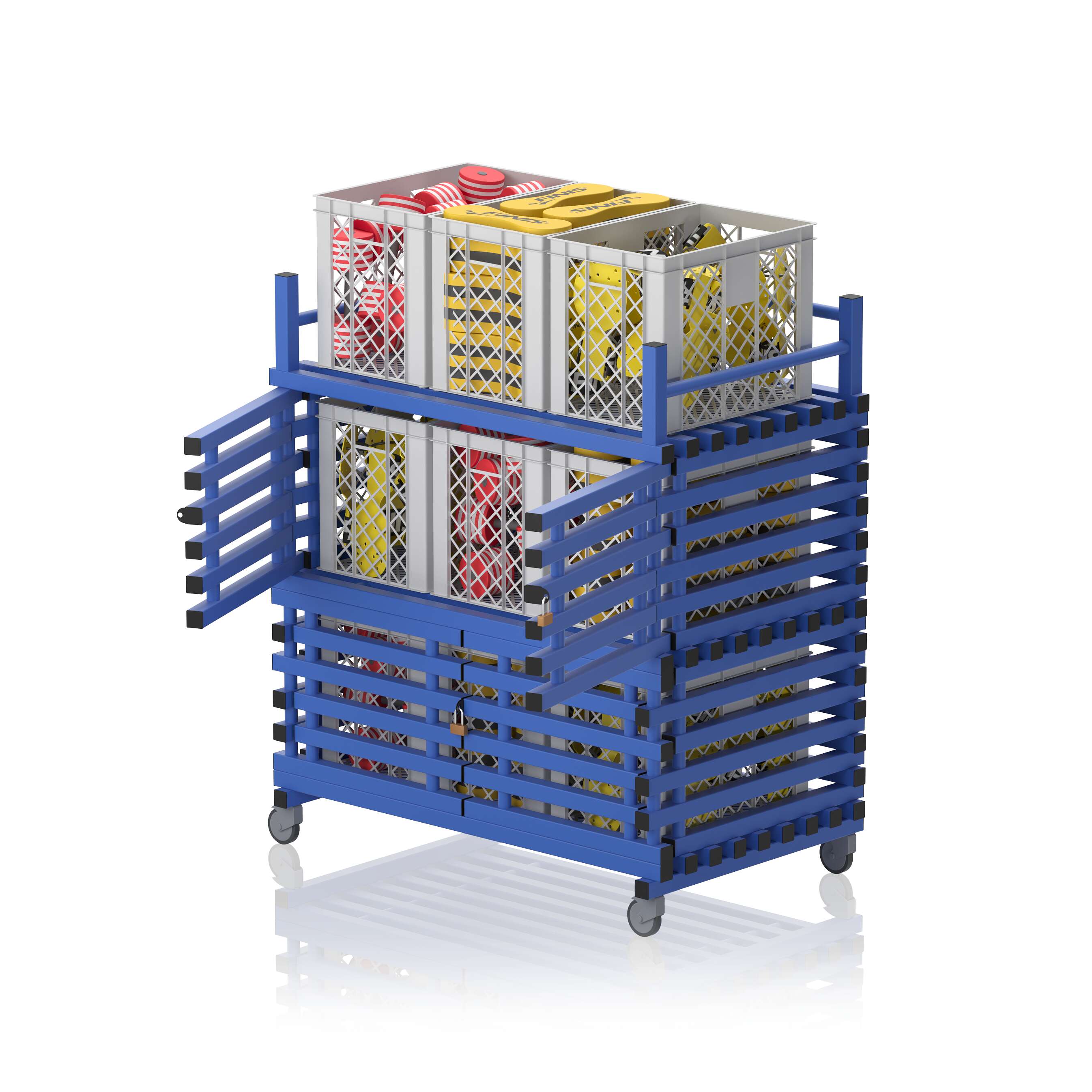 Sport-Thieme Regalwagen „XXL“ by Vendiplas, Blau, Klein, mit Aufsatz