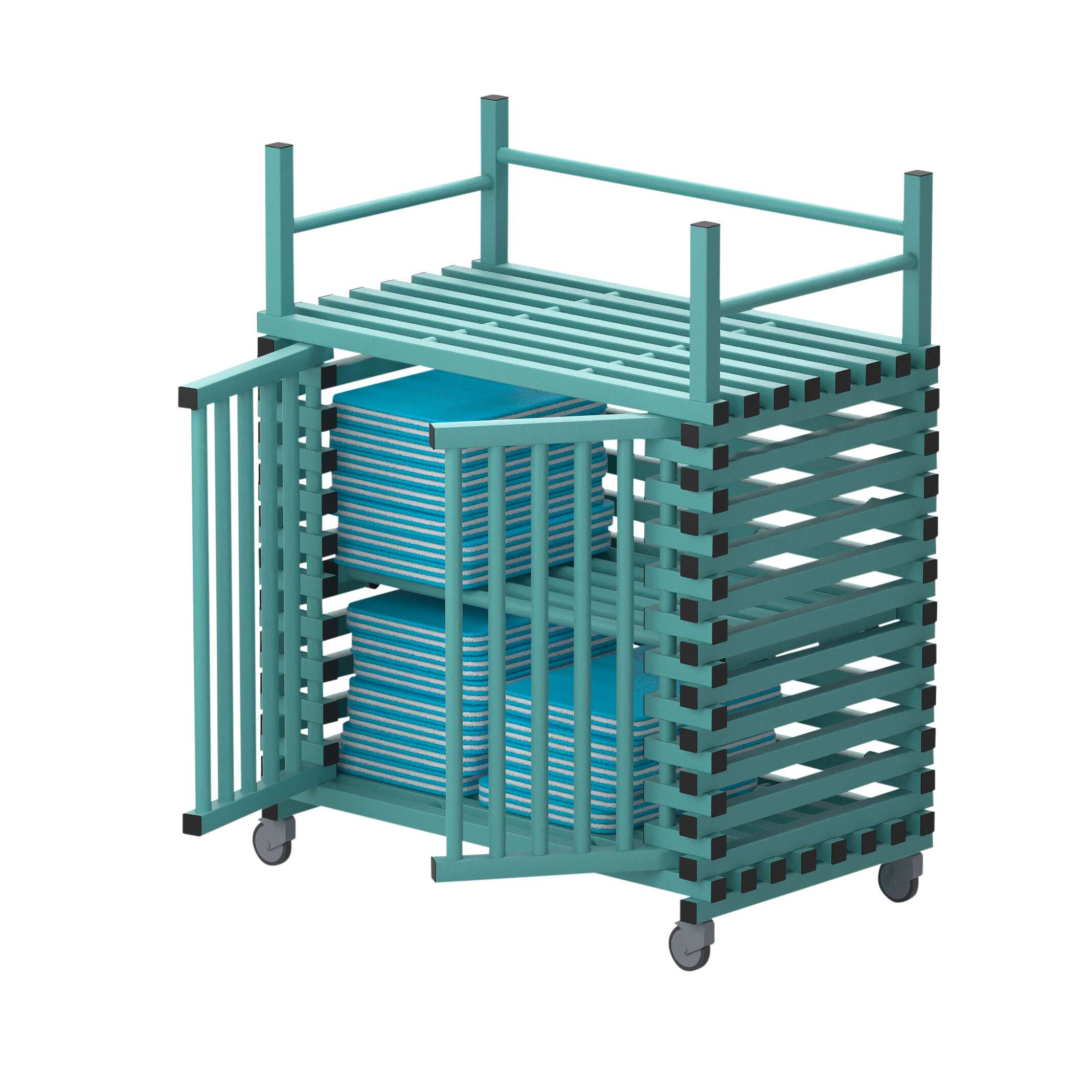 Sport-Thieme Regalwagen für Schwimmbad-Equipment by Vendiplas, Aqua, Mittel mit Zusatzfläche