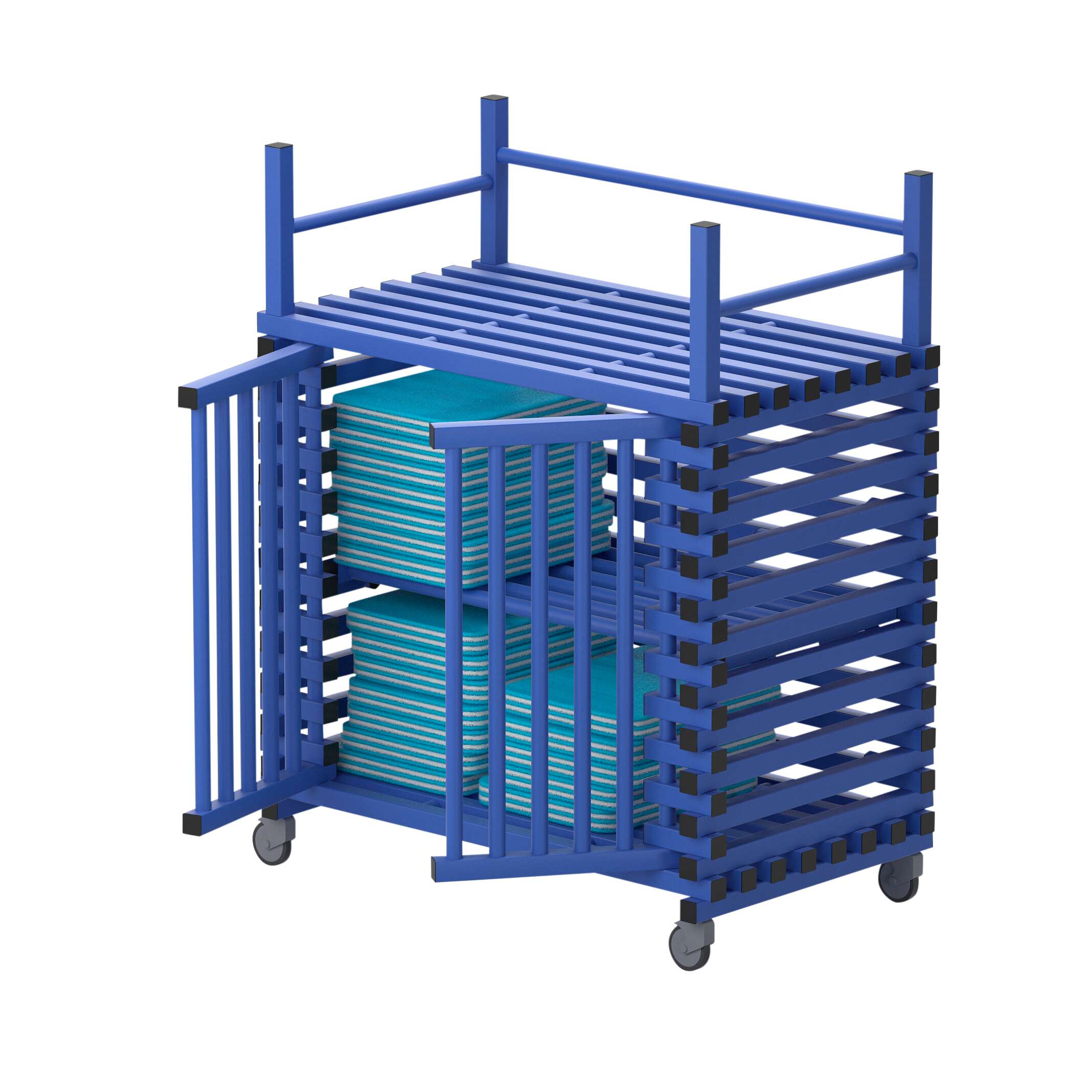 Sport-Thieme Regalwagen für Schwimmbad-Equipment by Vendiplas, Blau, Mittel mit Zusatzfläche