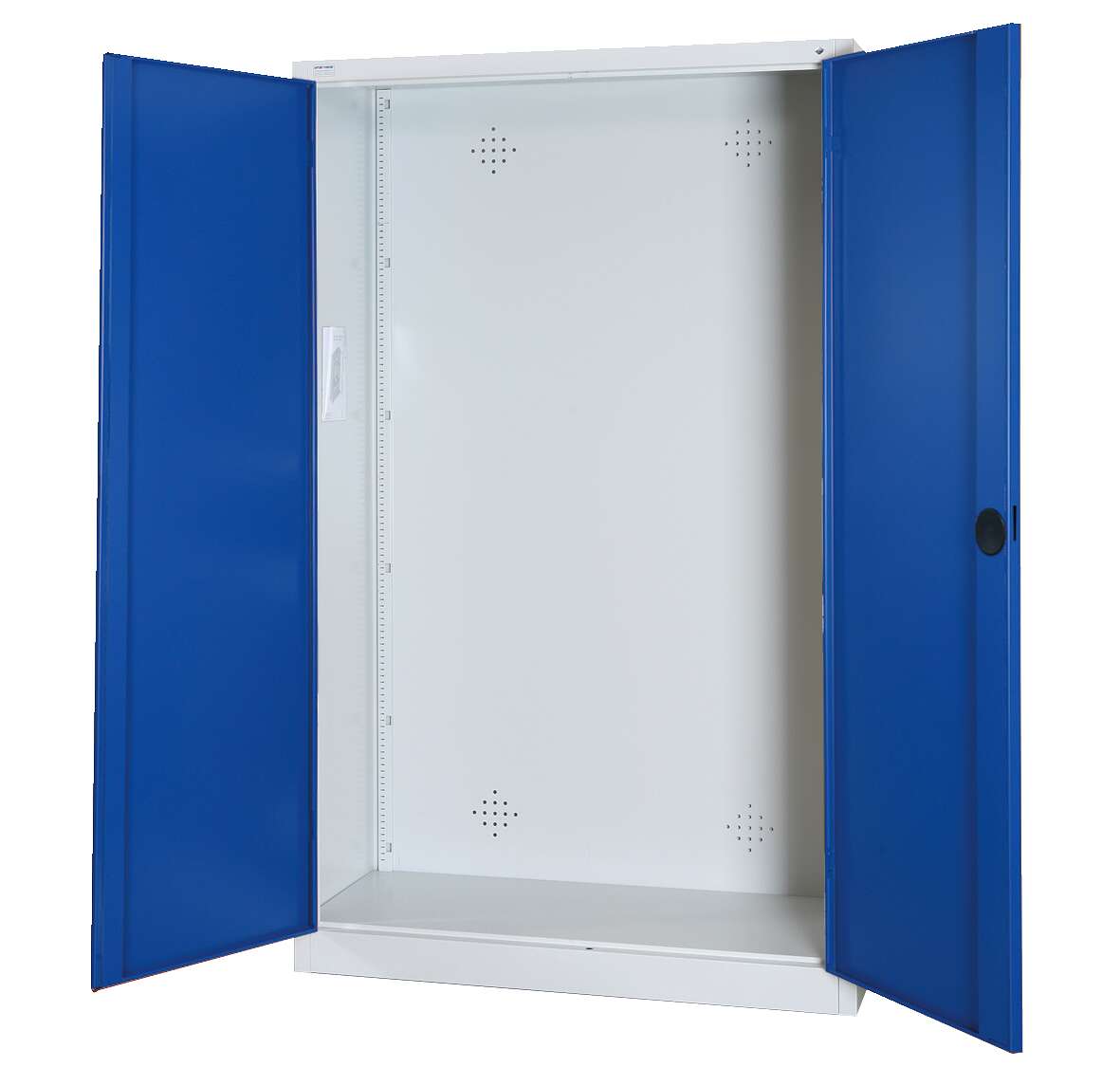 C+P Modul-Sportgeräteschrank mit Vollblech-Flügeltüren, HxBxT 195x120x50 cm, Ergo-Lock Muldengriff, Enzianblau (RAL 5010), Lichtgrau (RAL 7035), Einzelschließung