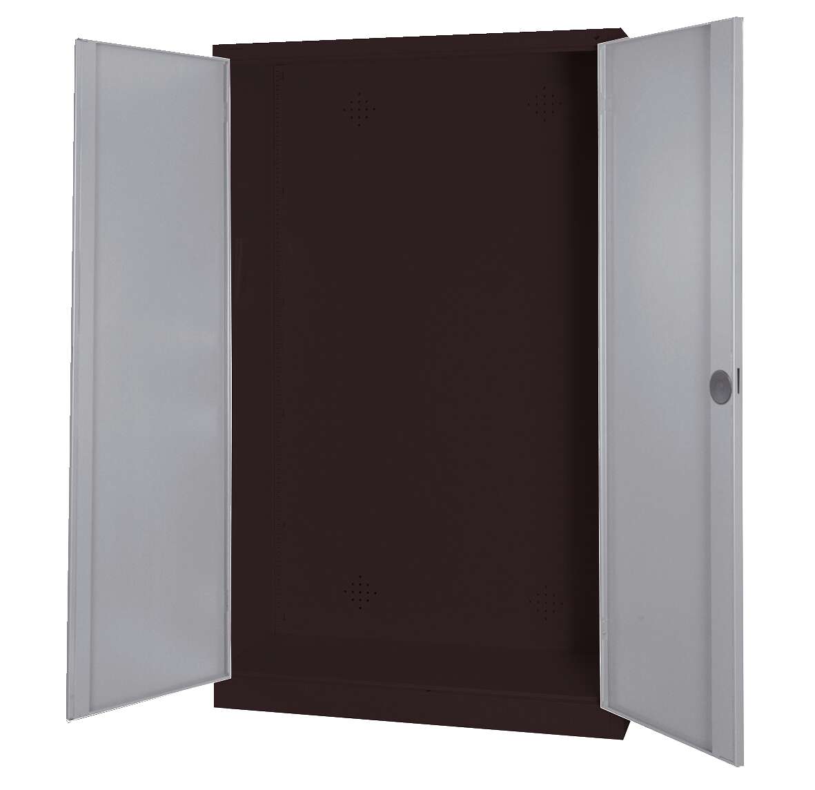 C+P Modul-Sportgeräteschrank mit Vollblech-Flügeltüren, HxBxT 195x120x50 cm, Lichtgrau (RAL 7035), Ergo-Lock Muldengriff, Anthrazit (RAL 7021), Einzelschließung