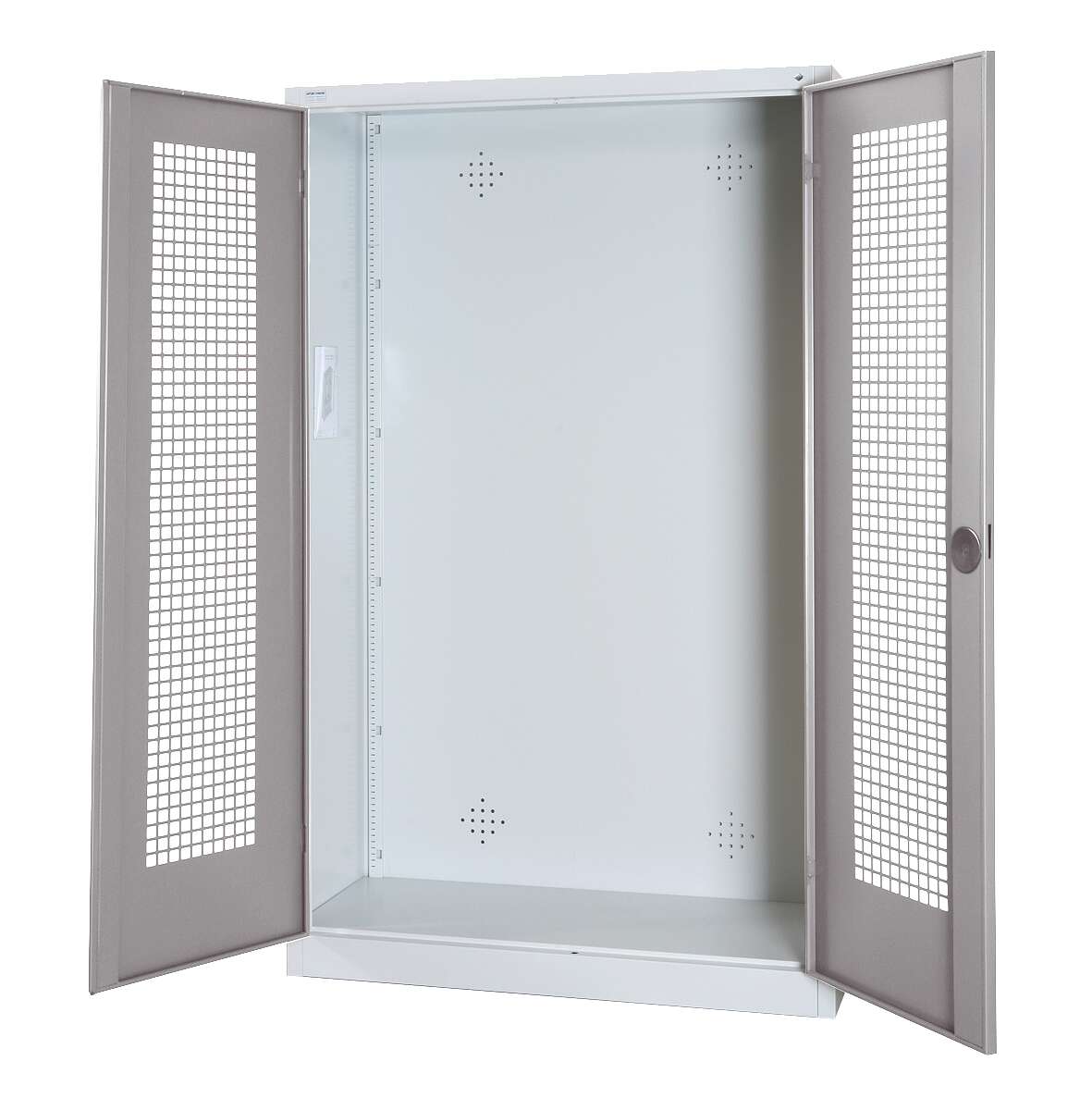 C+P Modul-Sportgeräteschrank mit Lochblech-Flügeltüren, HxBxT 195x120x50 cm, Klinkengriff, Gleichschließung