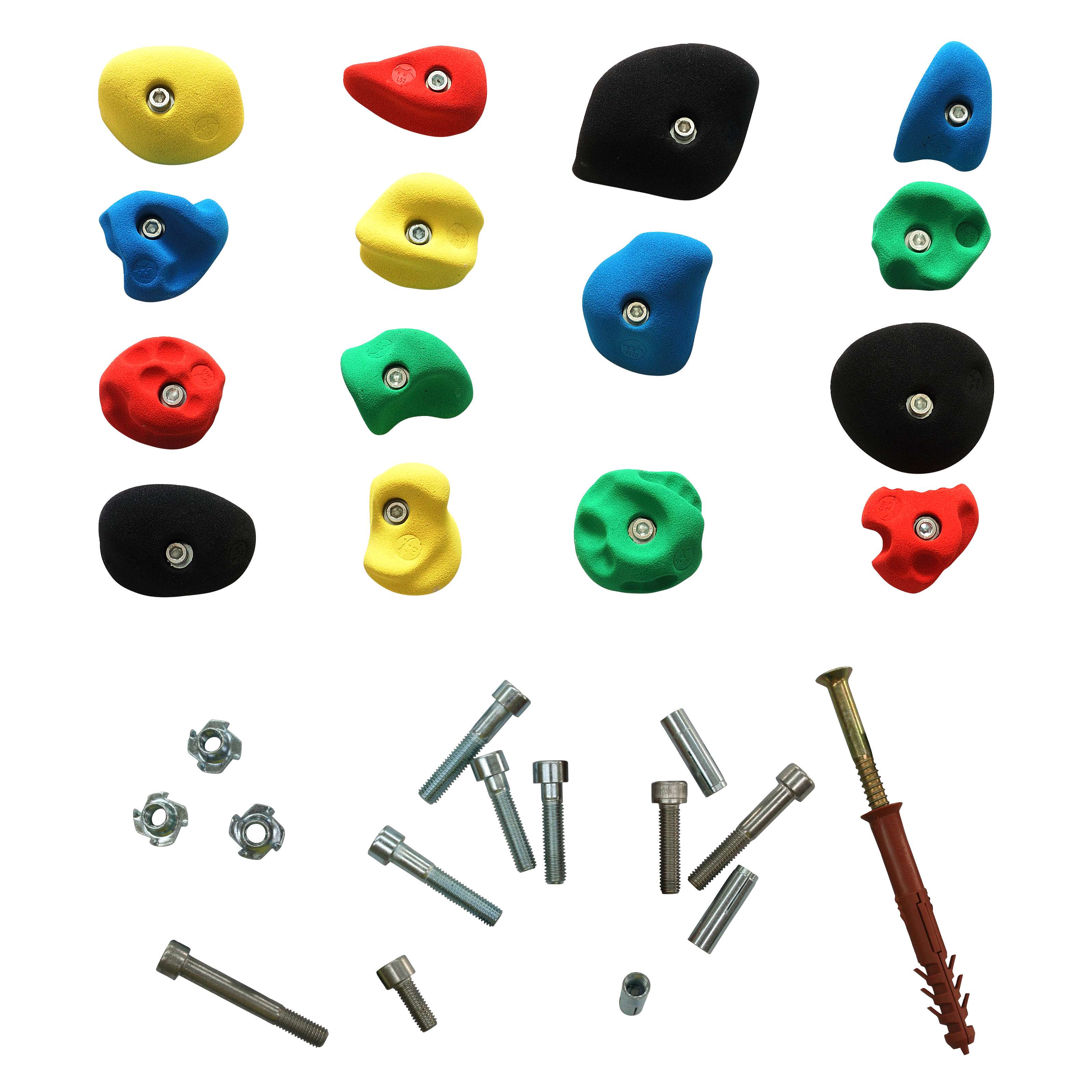 OnTop Klettergriff-Set „Leicht“, Mit Befestigungsmaterial für Betonwand, Set A