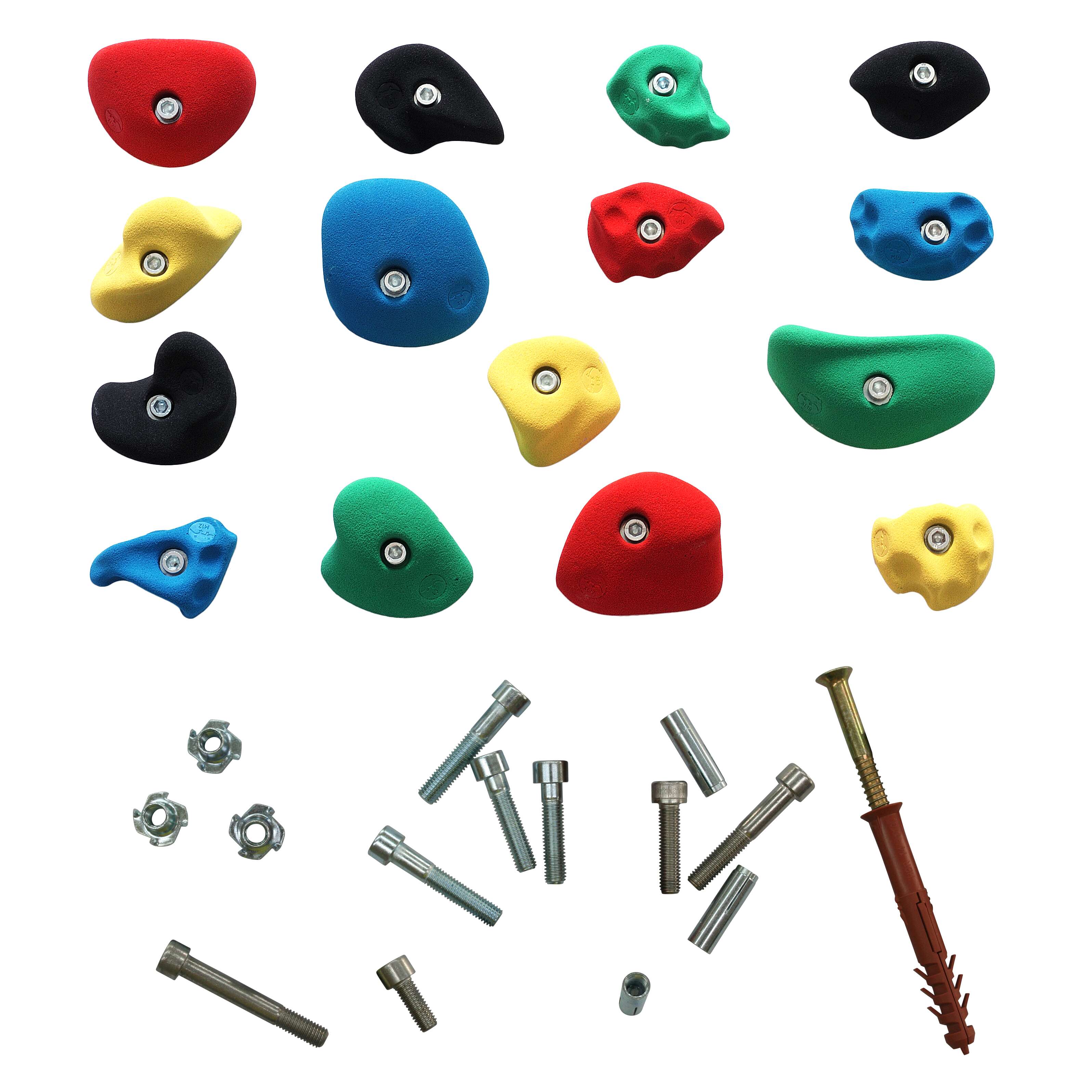 OnTop Klettergriff-Set „Leicht“, Mit Befestigungsmaterial für Betonwand, Set C