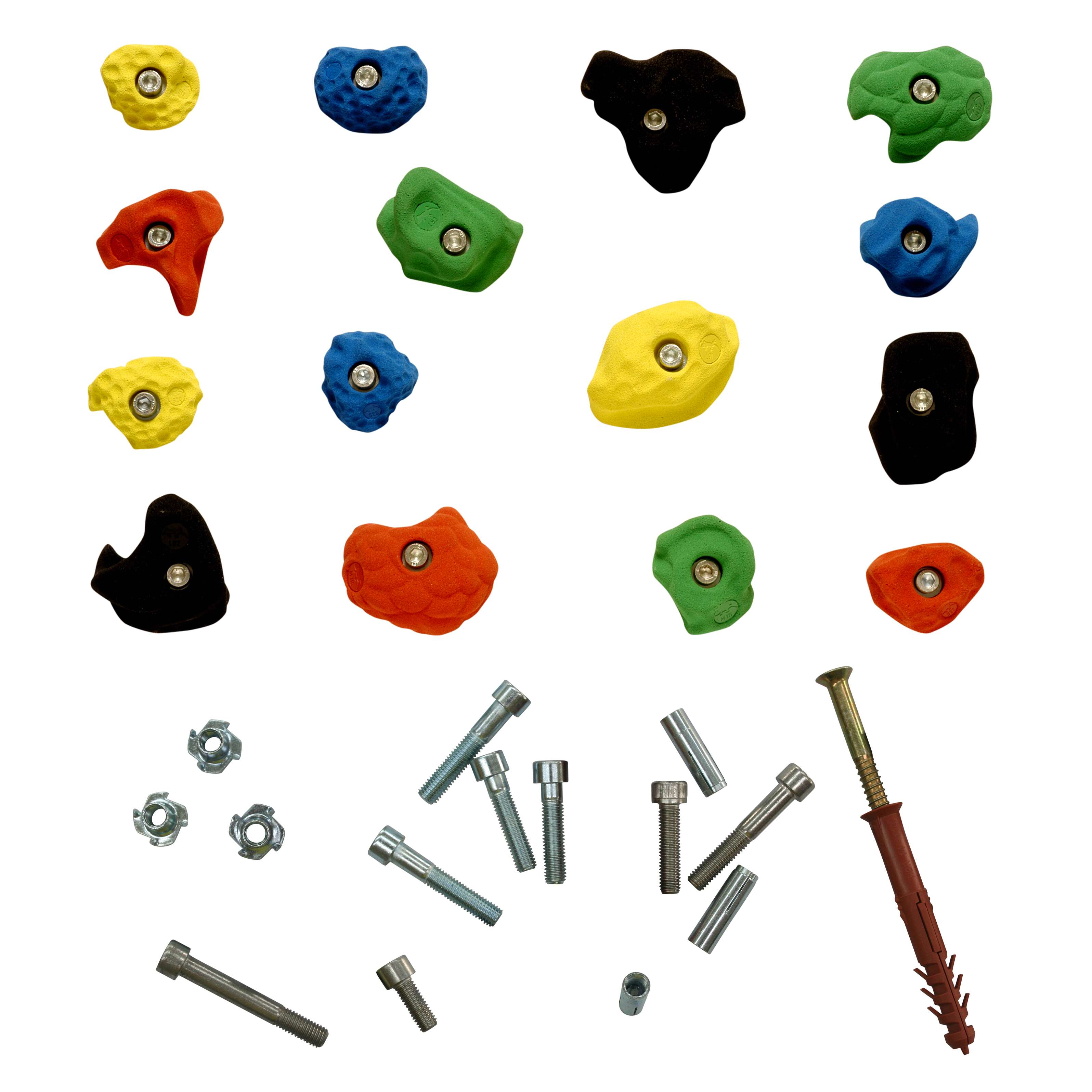 OnTop Klettergriff-Set „Mittel“, Mit Befestigungsmaterial für Betonwand, Set B