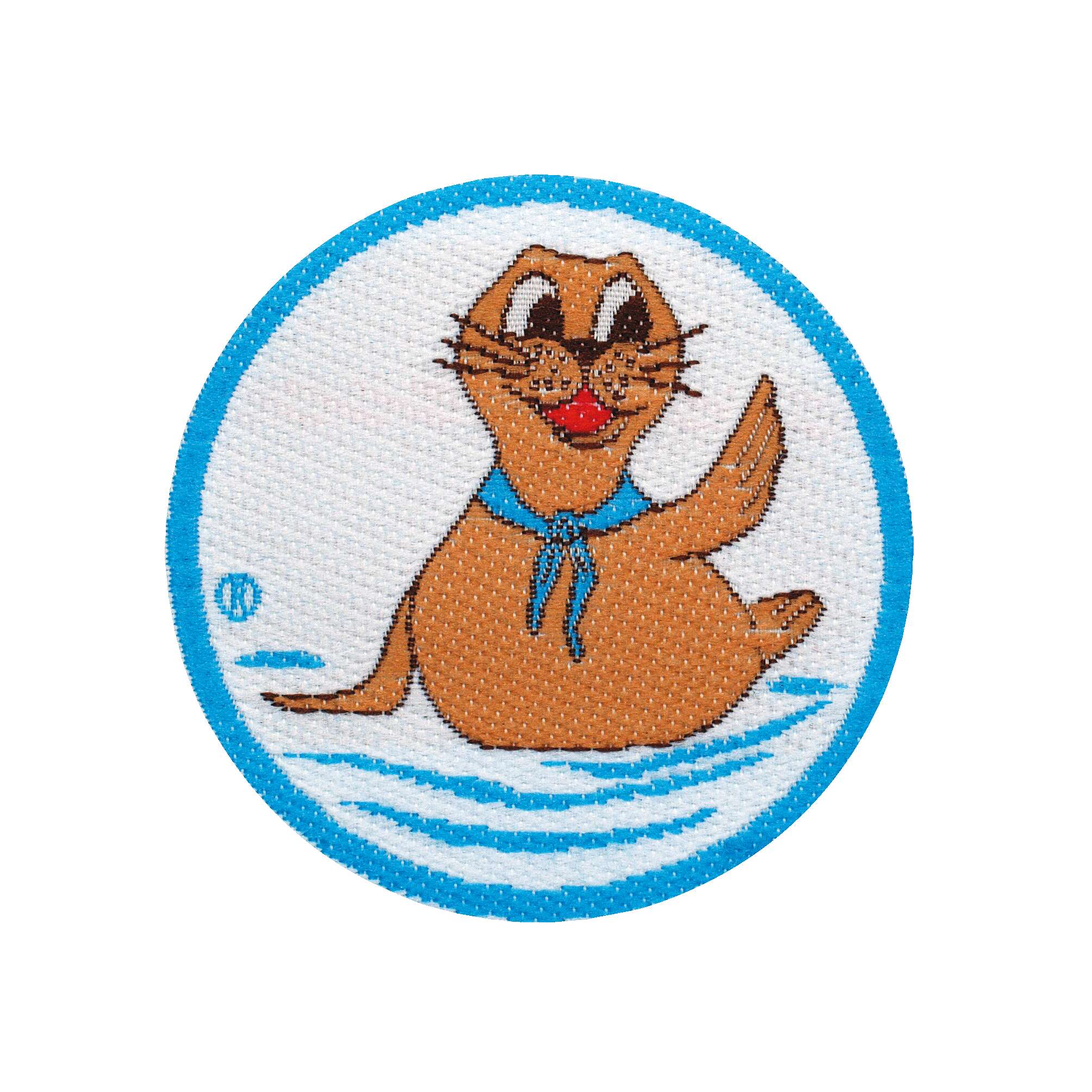 Schwimmabzeichen „Neuschwimmer Bobby“, Mit Bügelbeschichtung, rund lasergeschnitten