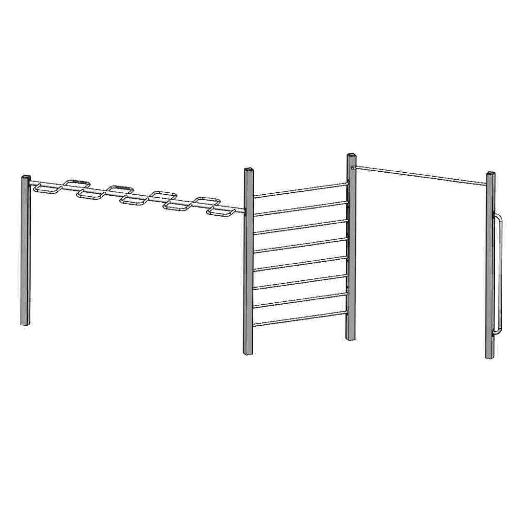 Playparc Calisthenics-Anlage 4FCIRCLE „Freestyle-Bar mit Addons“