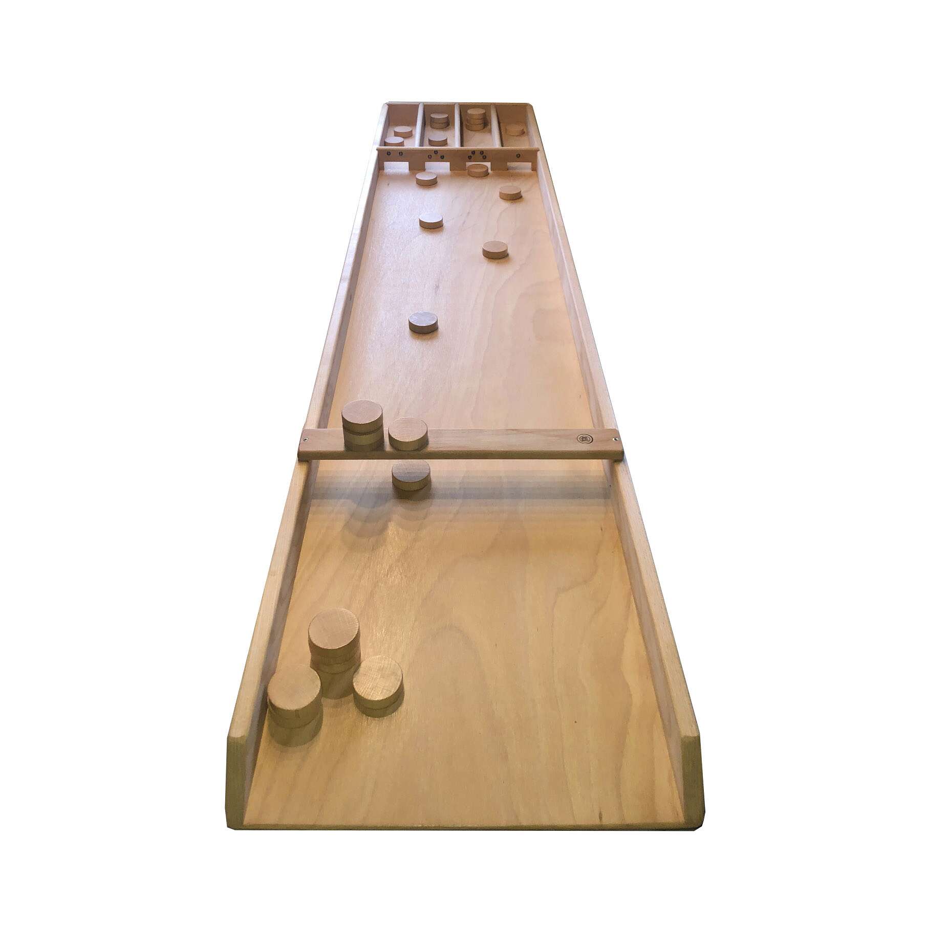 Holz Bi-Ba-Butze Tischspiel „Shuffle Board“