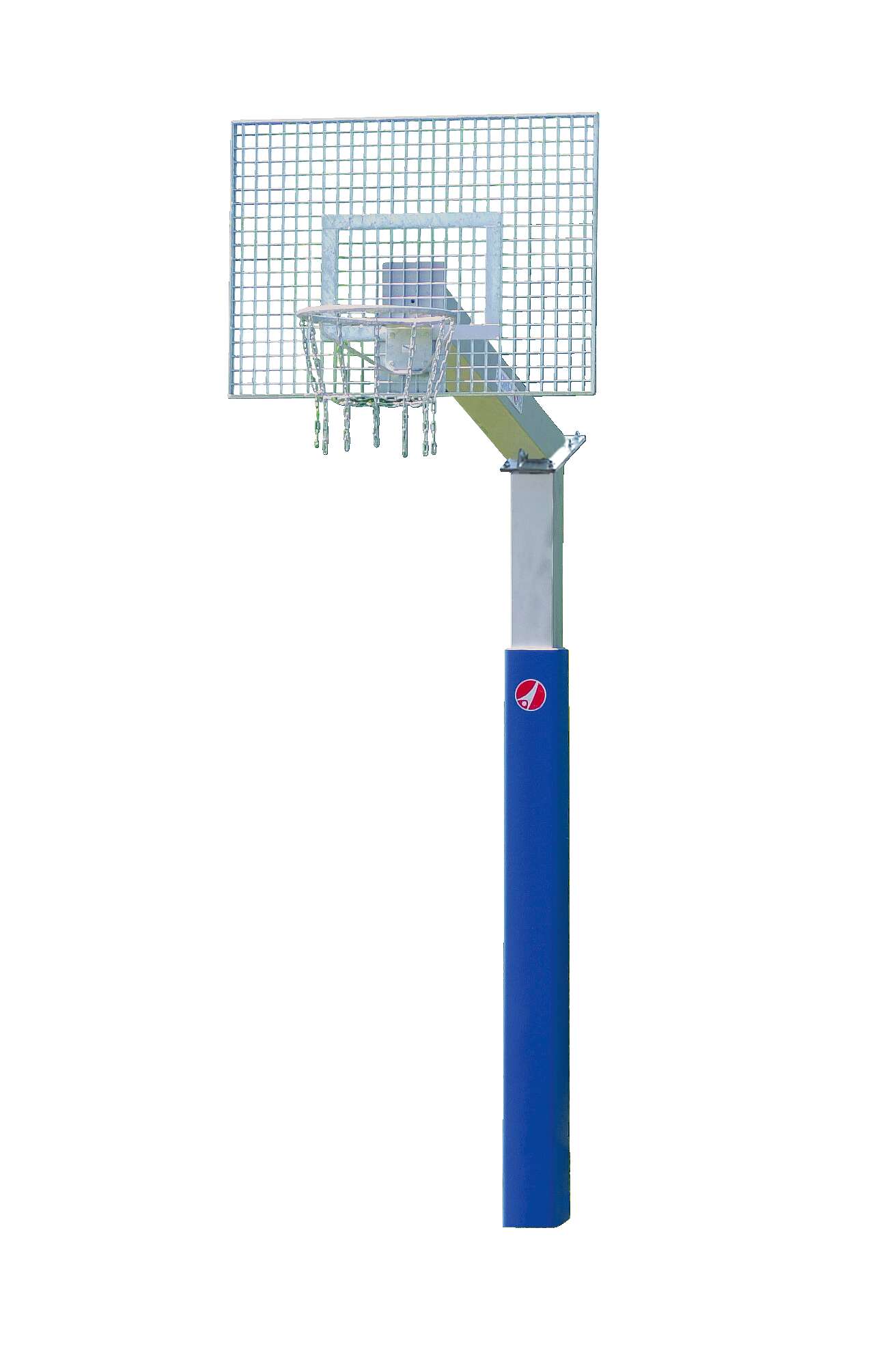 Sport-Thieme Basketballanlage „Fair Play Silent 2.0“ mit Kettennetz, Korb „Outdoor“ abklappbar, 120×90 cm