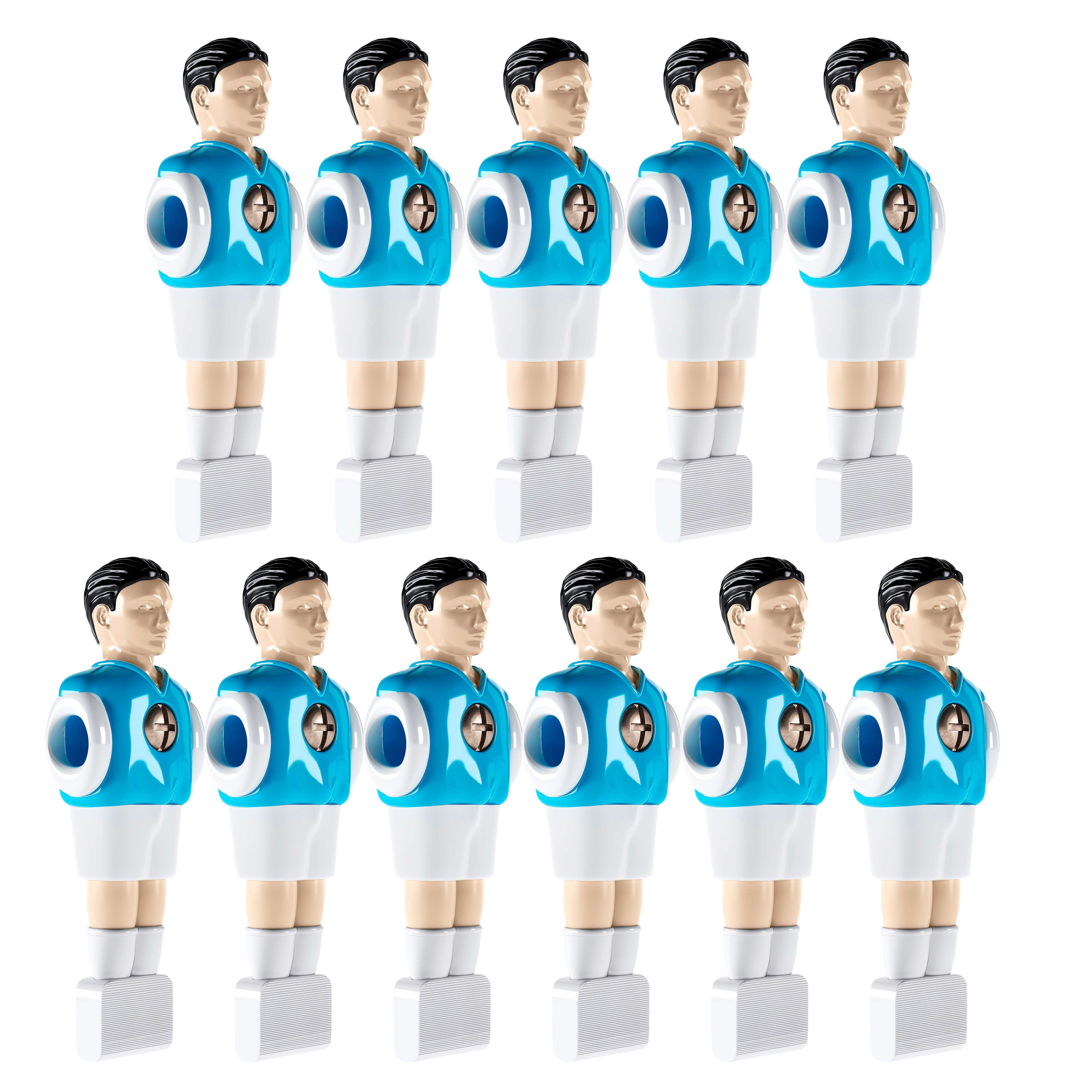 Sportime Kickerfigur „Stürmer“, Blau-Weiß, 11er Team inkl. Schrauben und Muttern