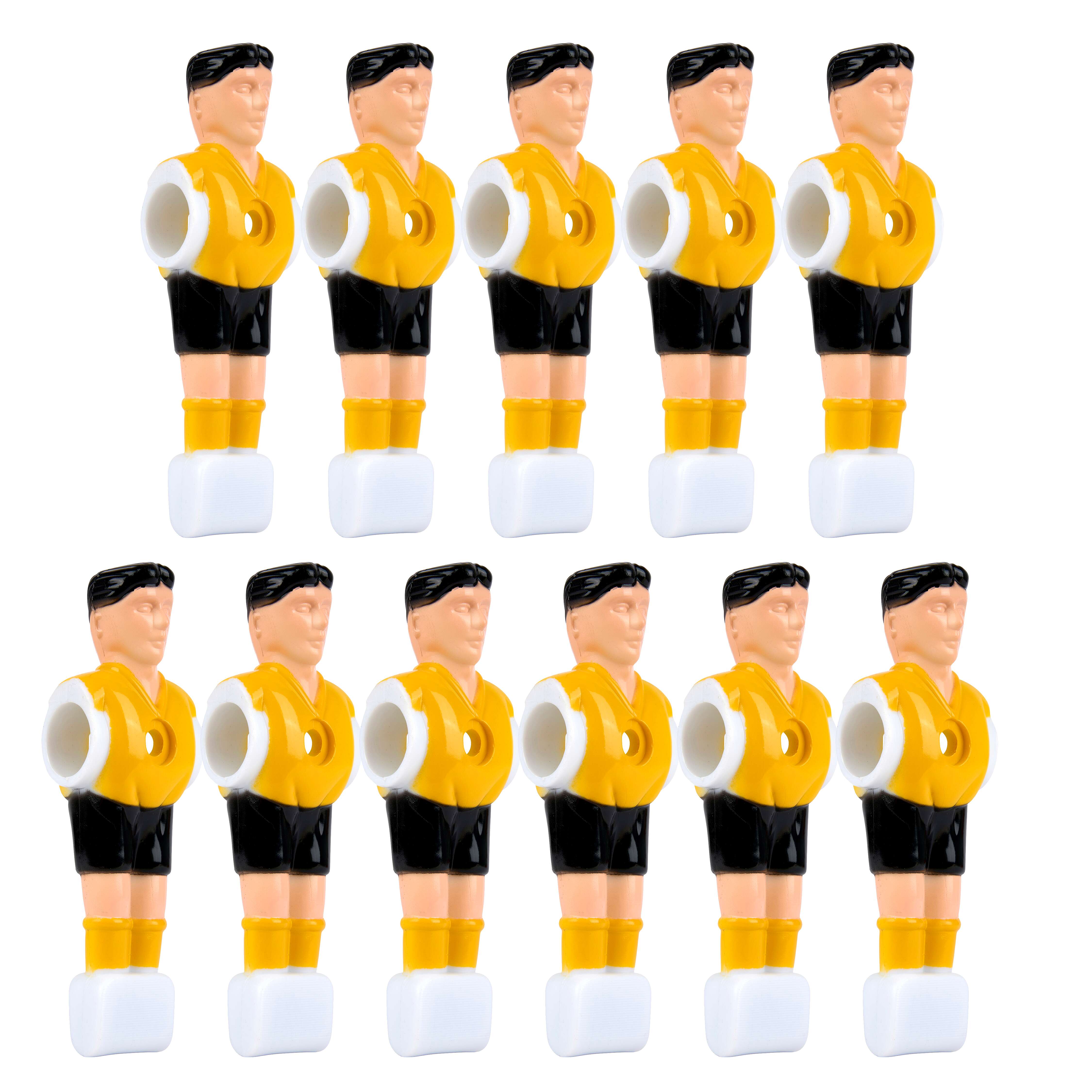Sportime Kickerfigur „Stürmer“, Gelb-Schwarz, 11er Team inkl. Schrauben und Muttern