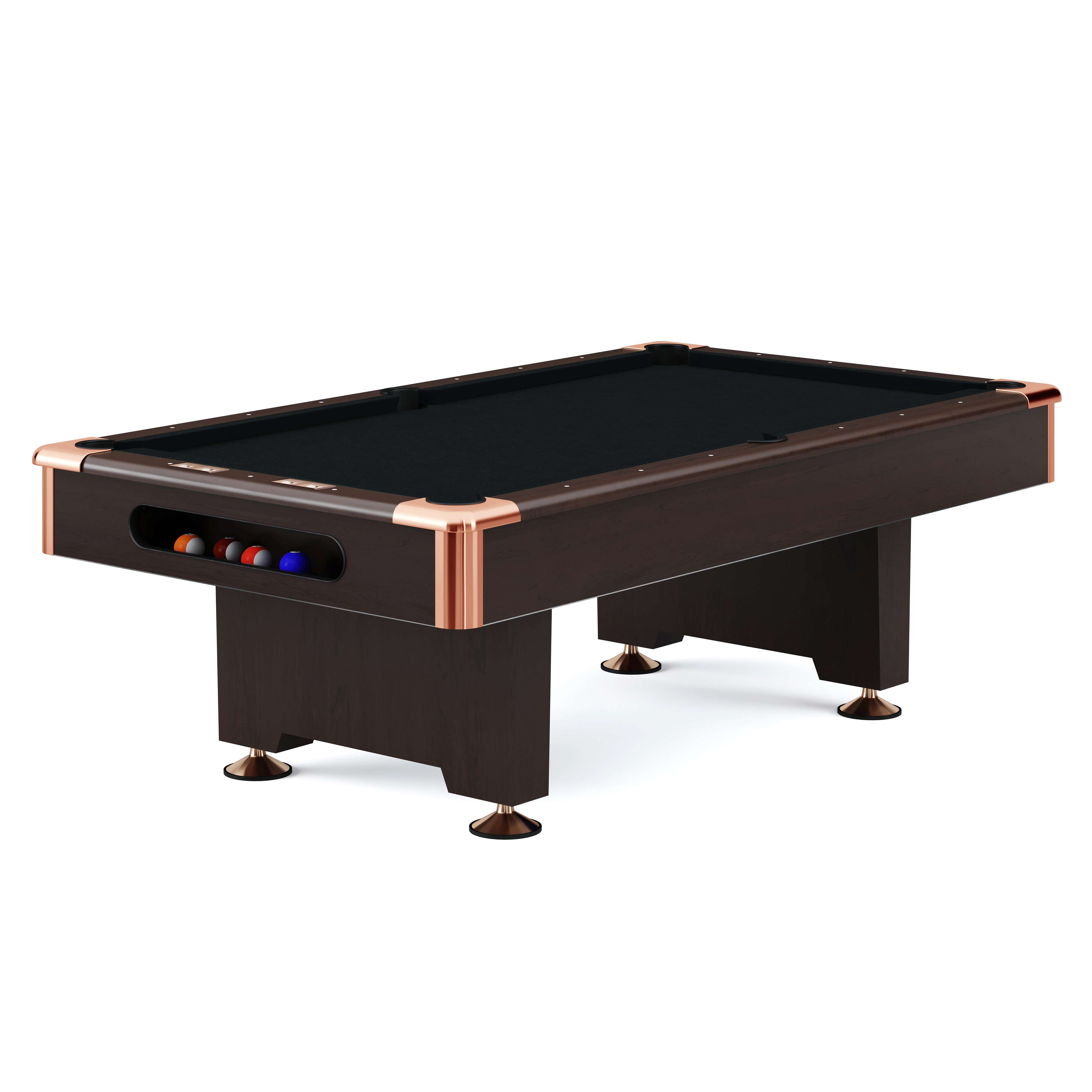 Automaten Hoffmann Billardtisch „Club Pro III“ Dekor Nussbaum, Simonis 860, Black, 7 ft (Spielfeld 198×99 cm)