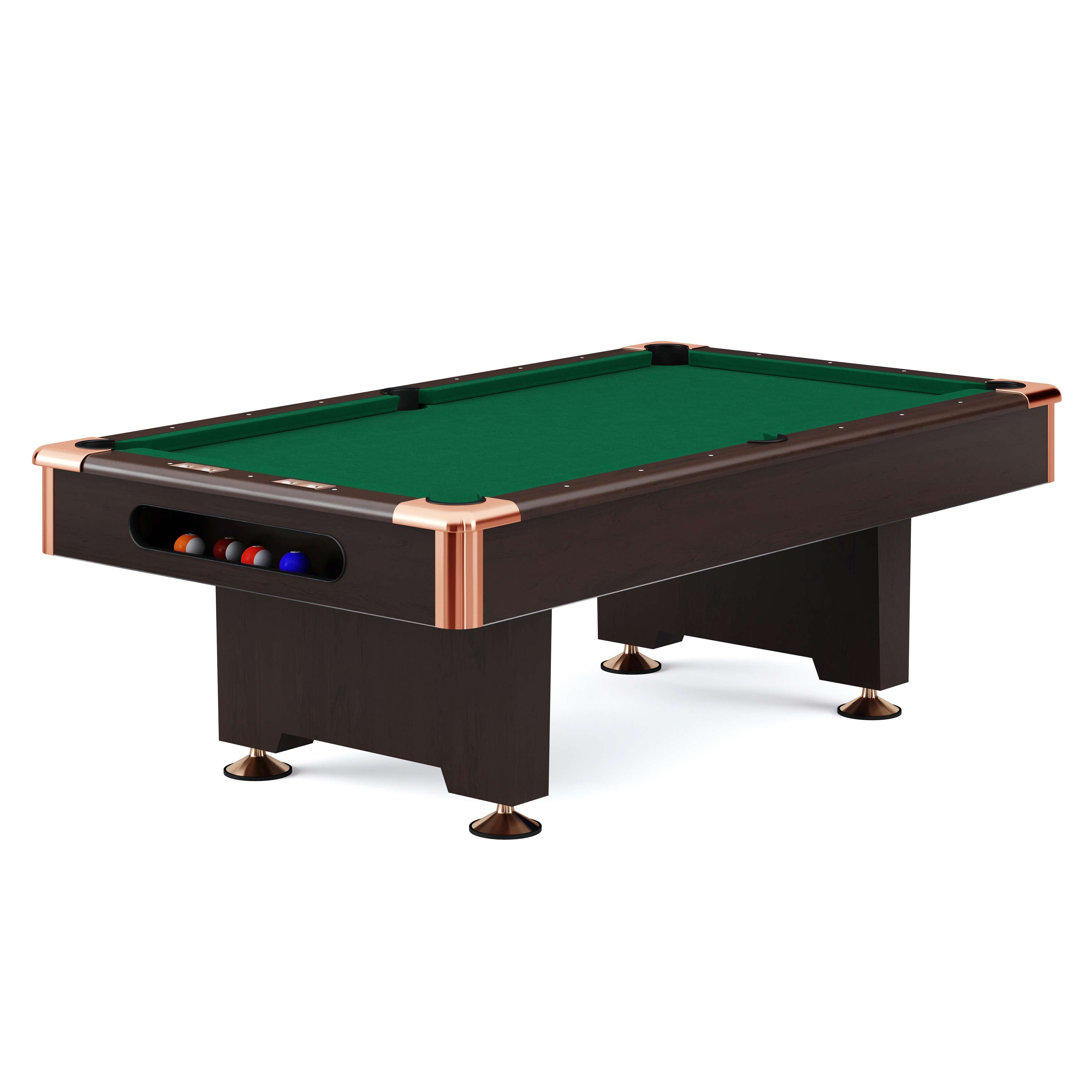 Automaten Hoffmann Billardtisch „Club Pro III“ Dekor Nussbaum, EuroSpeed, Grün, 8 ft (Spielfeld 224×112 cm)