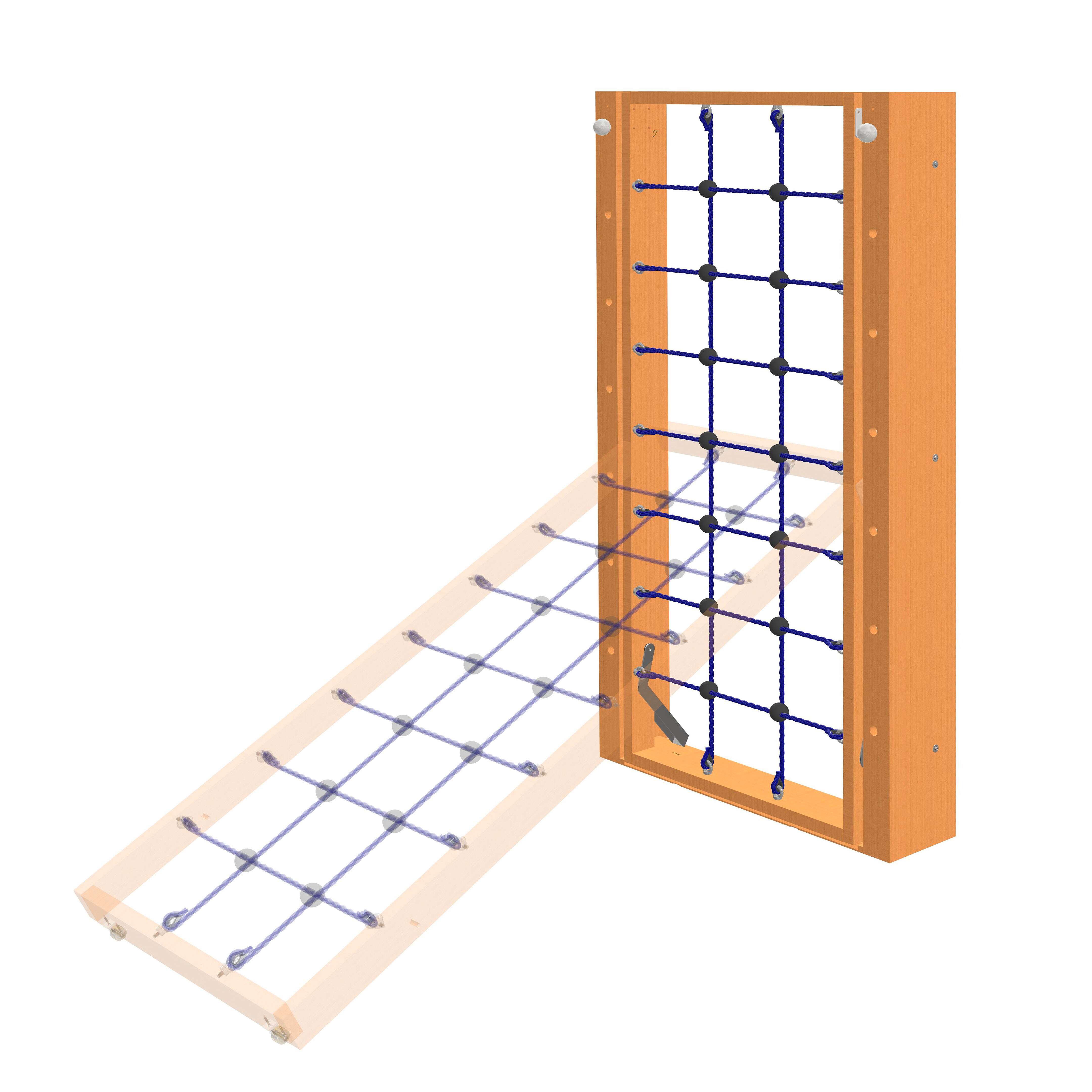 Sport-Thieme Klapp-Turnwand „TuWa Kletternetz Incline“, Mit Fallschutz-Matte