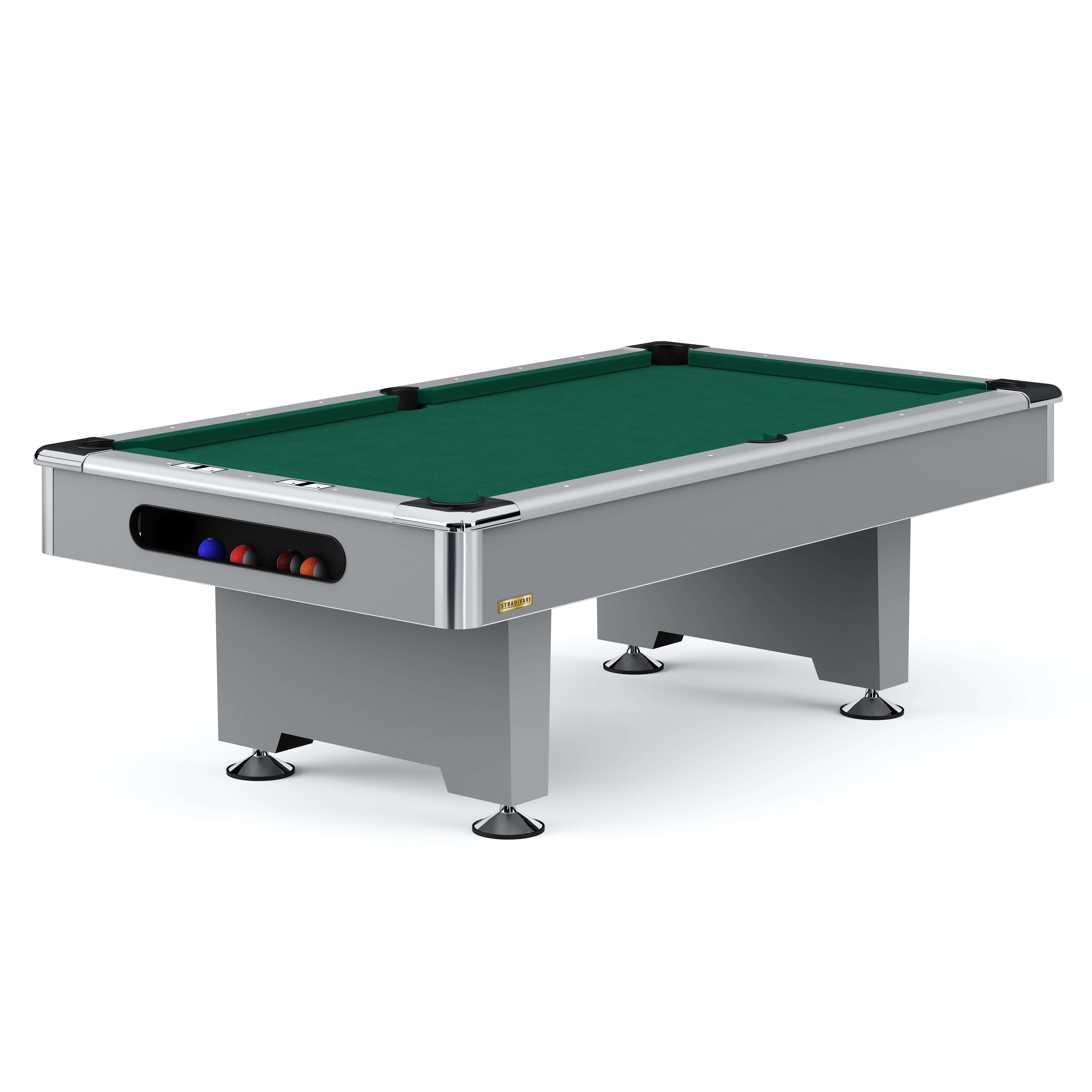 Automaten Hoffmann Billardtisch „Club Pro III“ Dekor Grau, Simonis 860, Yellow-Green, 7 ft (Spielfeld 198×99 cm)