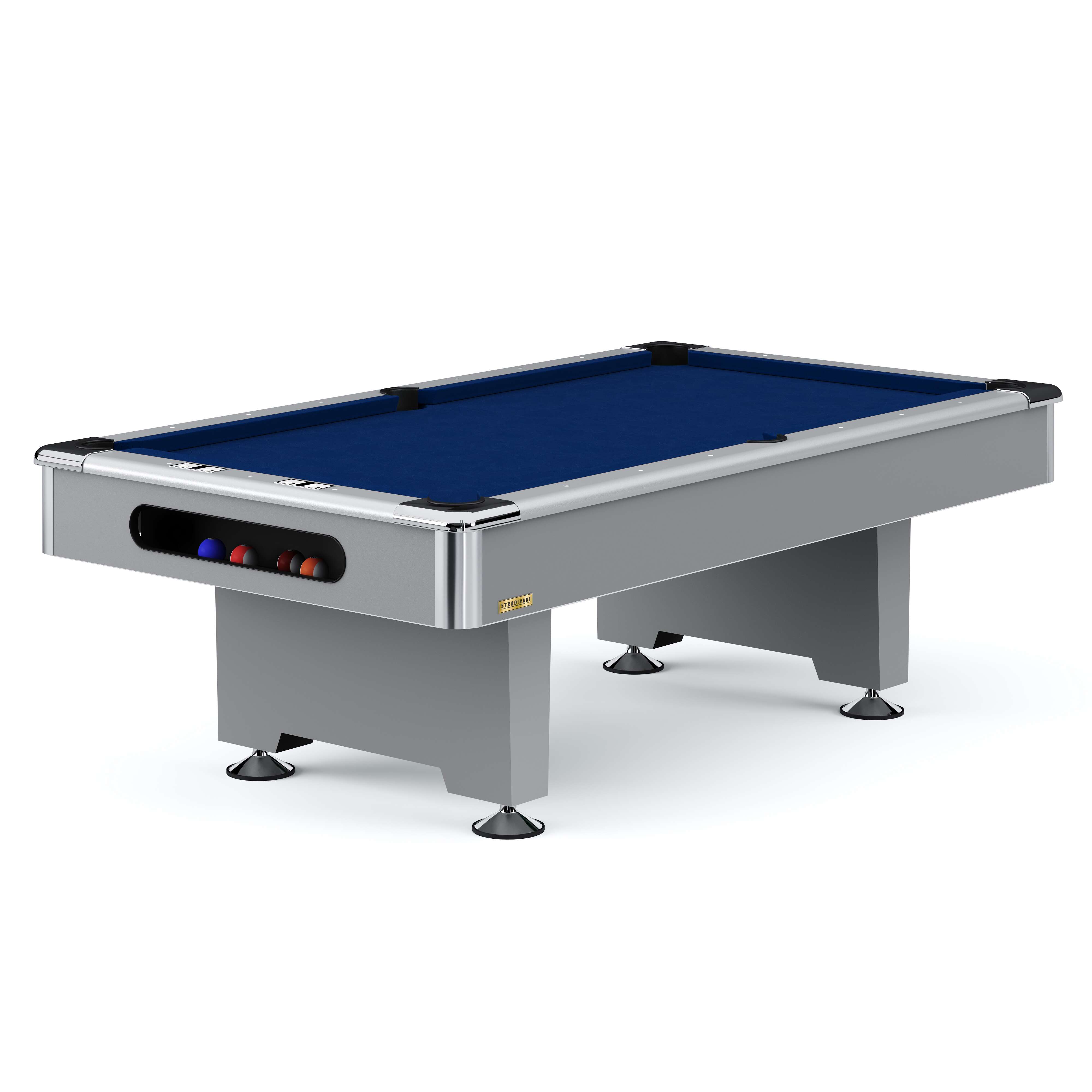 Automaten Hoffmann Billardtisch „Club Pro III“ Dekor Grau, Simonis 860, Royal-Blue, 7 ft (Spielfeld 198×99 cm)