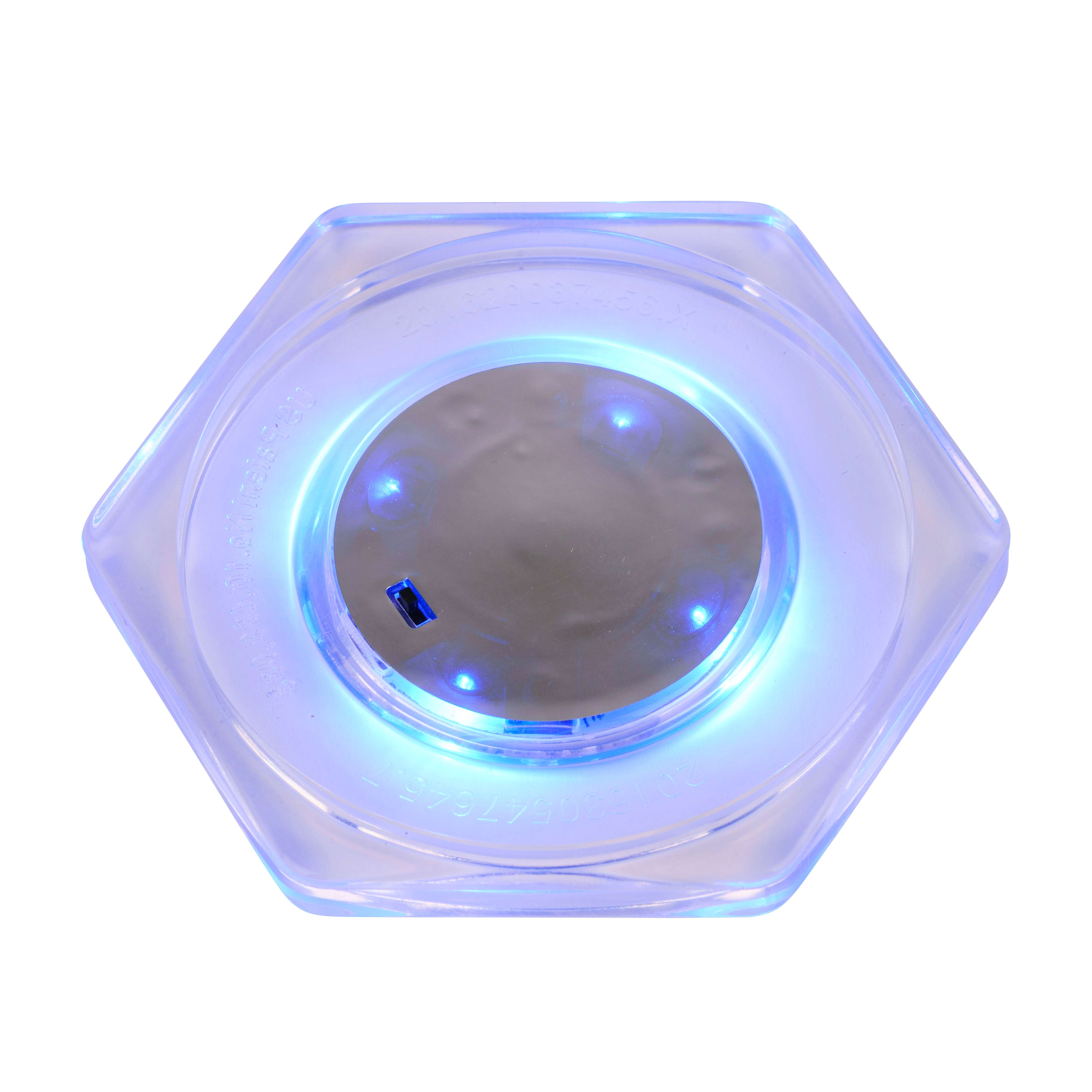 Sportime Airhockey Puck „LED“, sechseckig, Blau