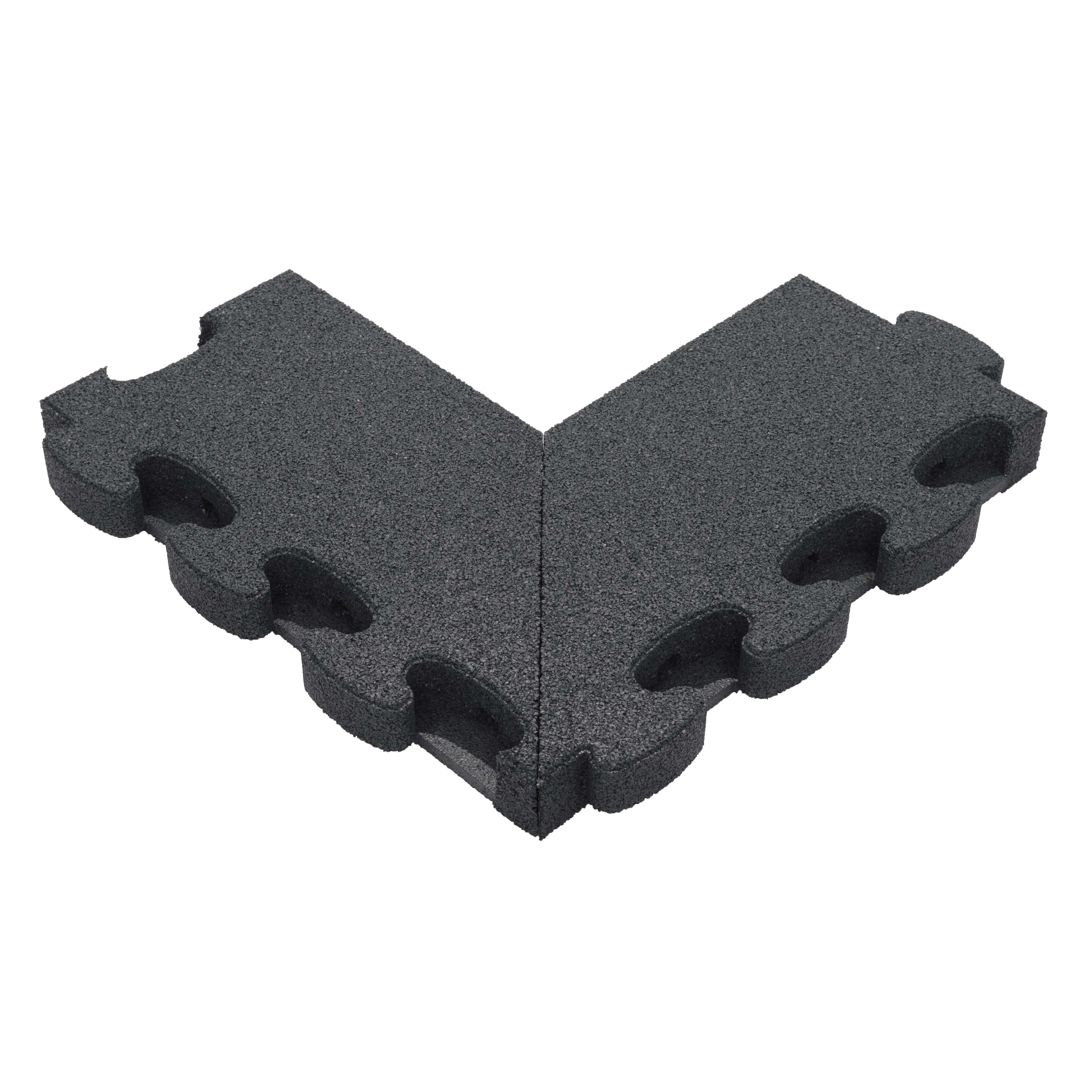 Gum-Tech Negatives Eckstück „Gerade“ für Fallschutzplatten, Schwarz, 6 cm